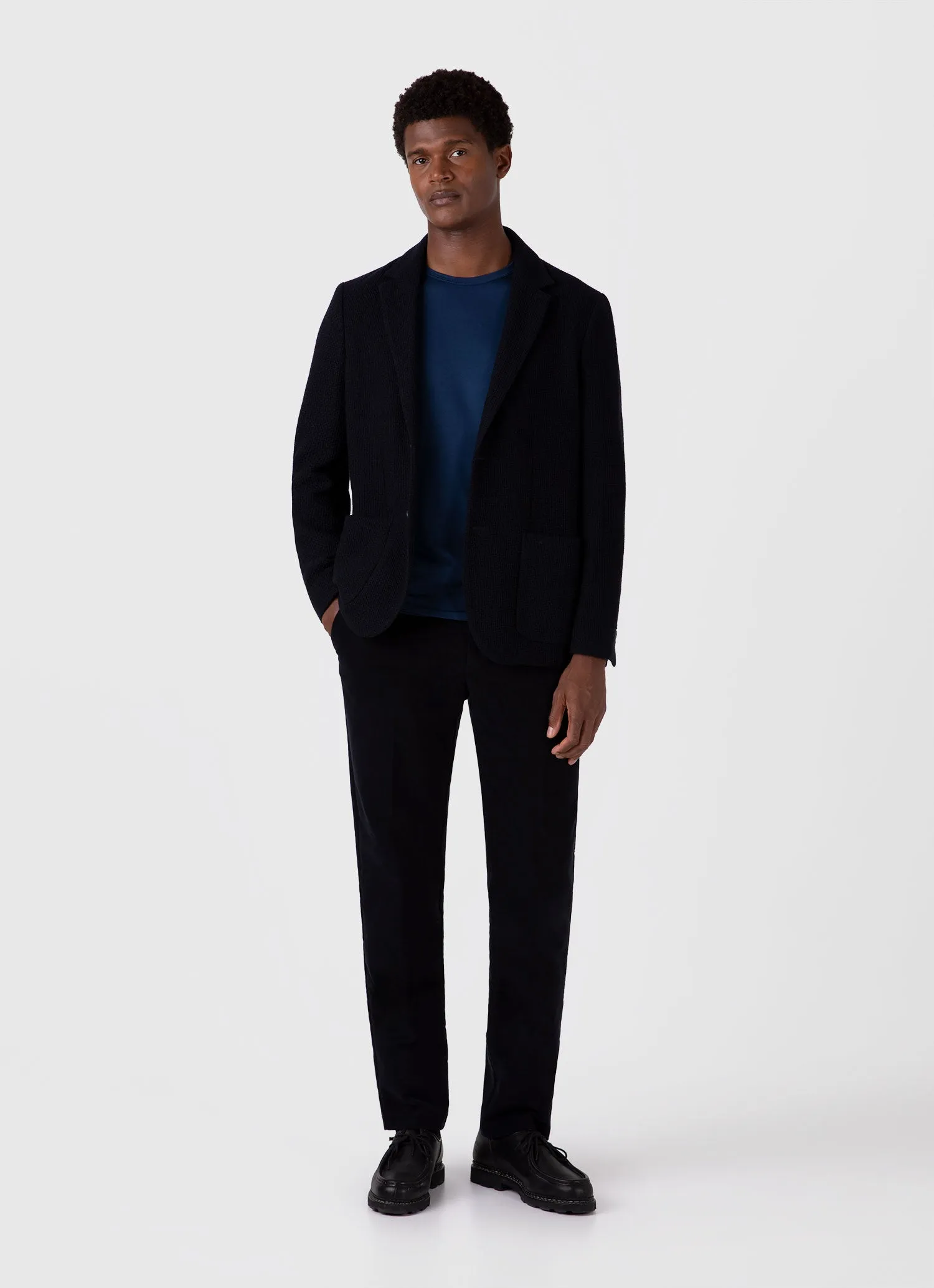 Men's Classic Long Sleeve T-shirt in Naval Blue sold by Sunspel product image thumbnail 3