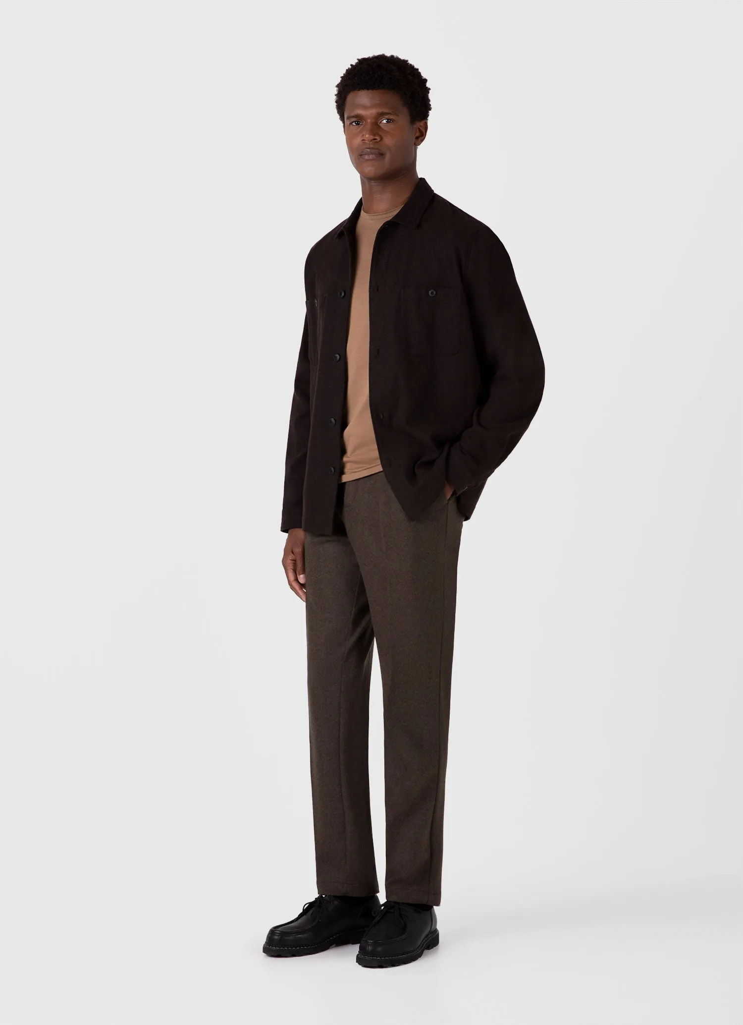 Men's Classic T-shirt in Almond sold by Sunspel product image thumbnail 3