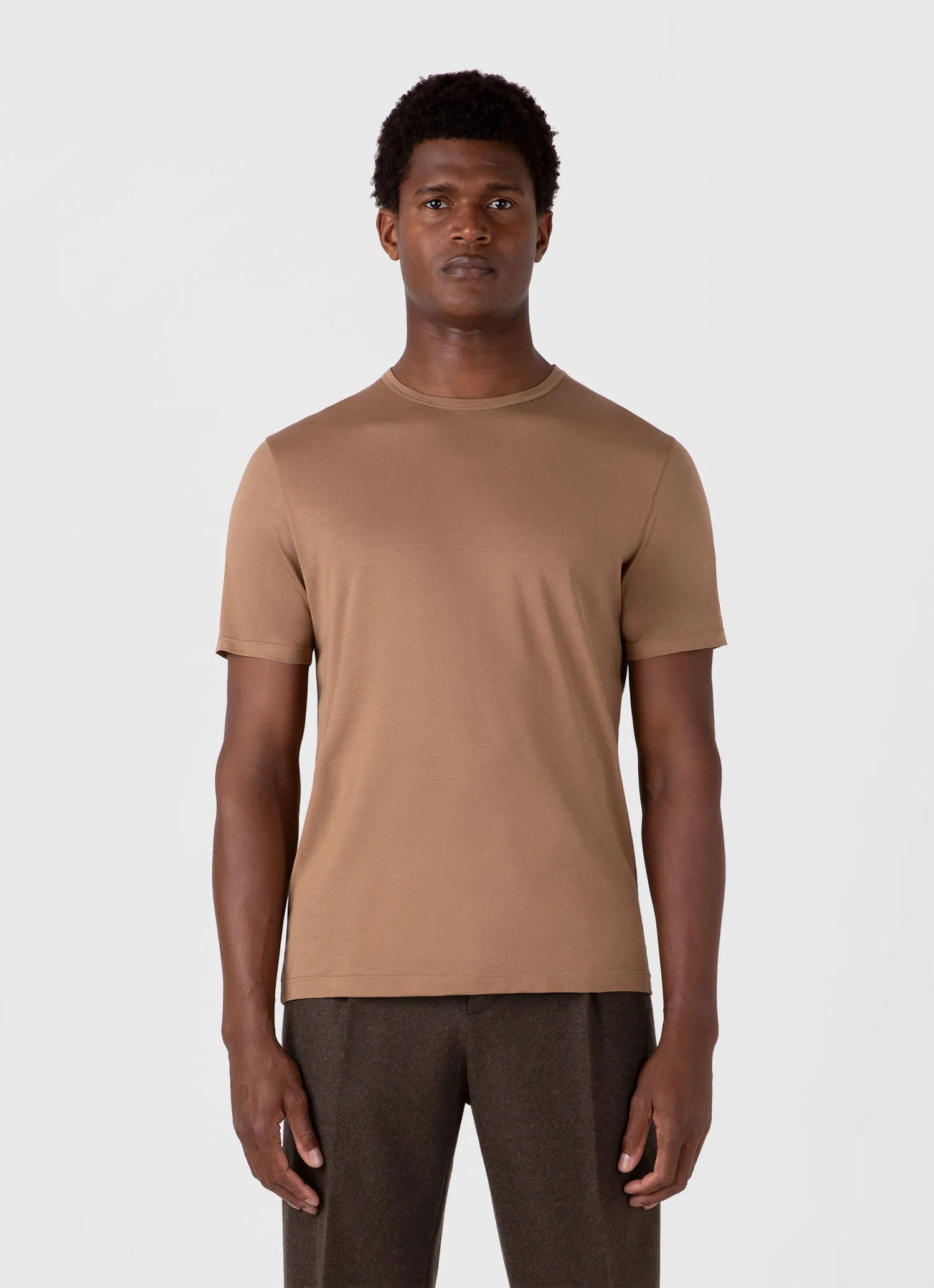 Men's Classic T-shirt in Almond sold by Sunspel product image thumbnail 2