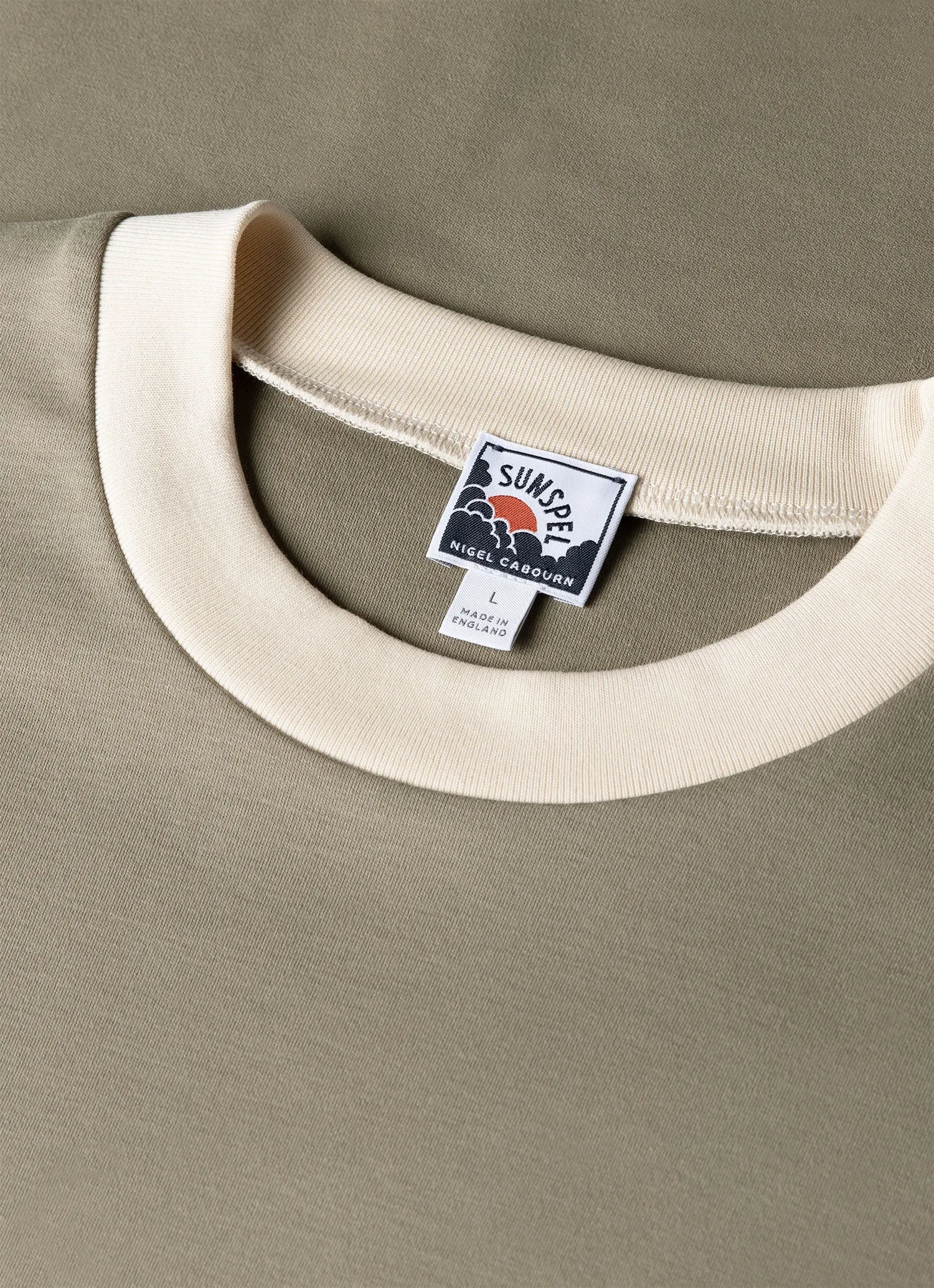 Men's Sunspel x Nigel Cabourn Carbon Brushed T-shirt in Earth sold by Sunspel product image thumbnail 4