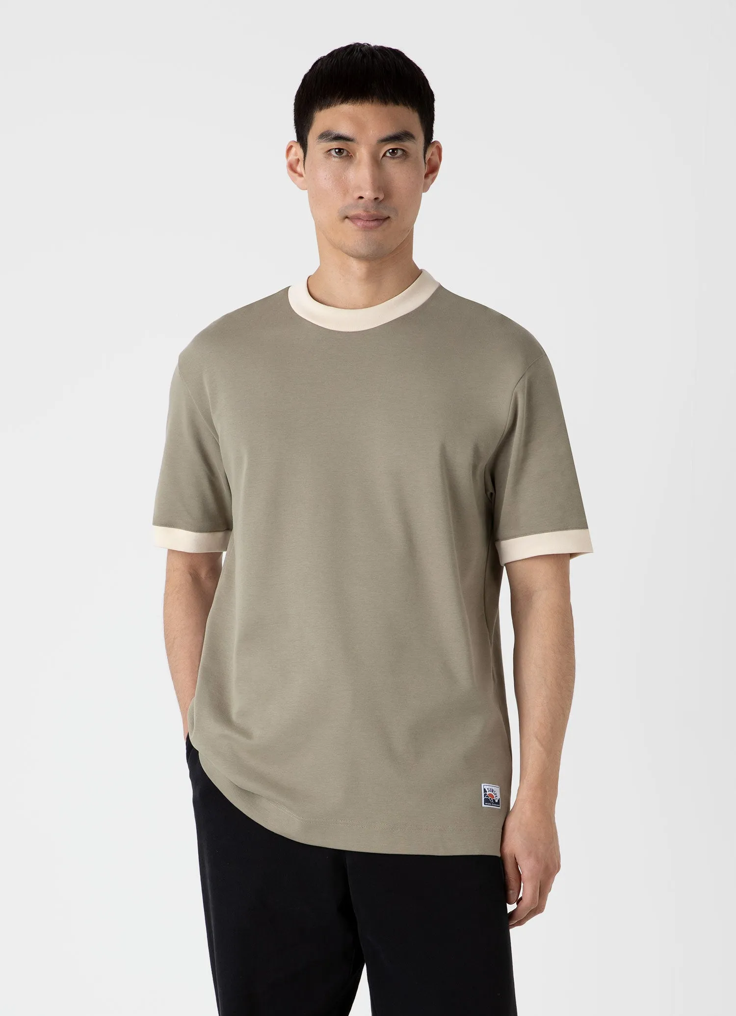 Men's Sunspel x Nigel Cabourn Carbon Brushed T-shirt in Earth sold by Sunspel product image thumbnail 2