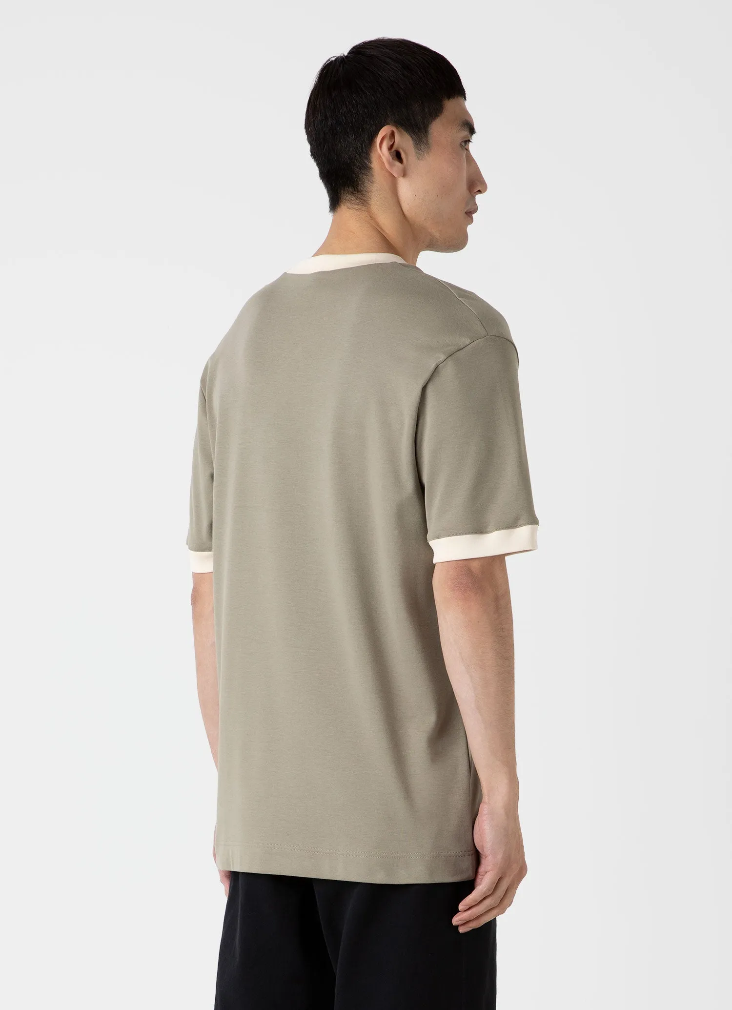 Men's Sunspel x Nigel Cabourn Carbon Brushed T-shirt in Earth sold by Sunspel product image thumbnail 5