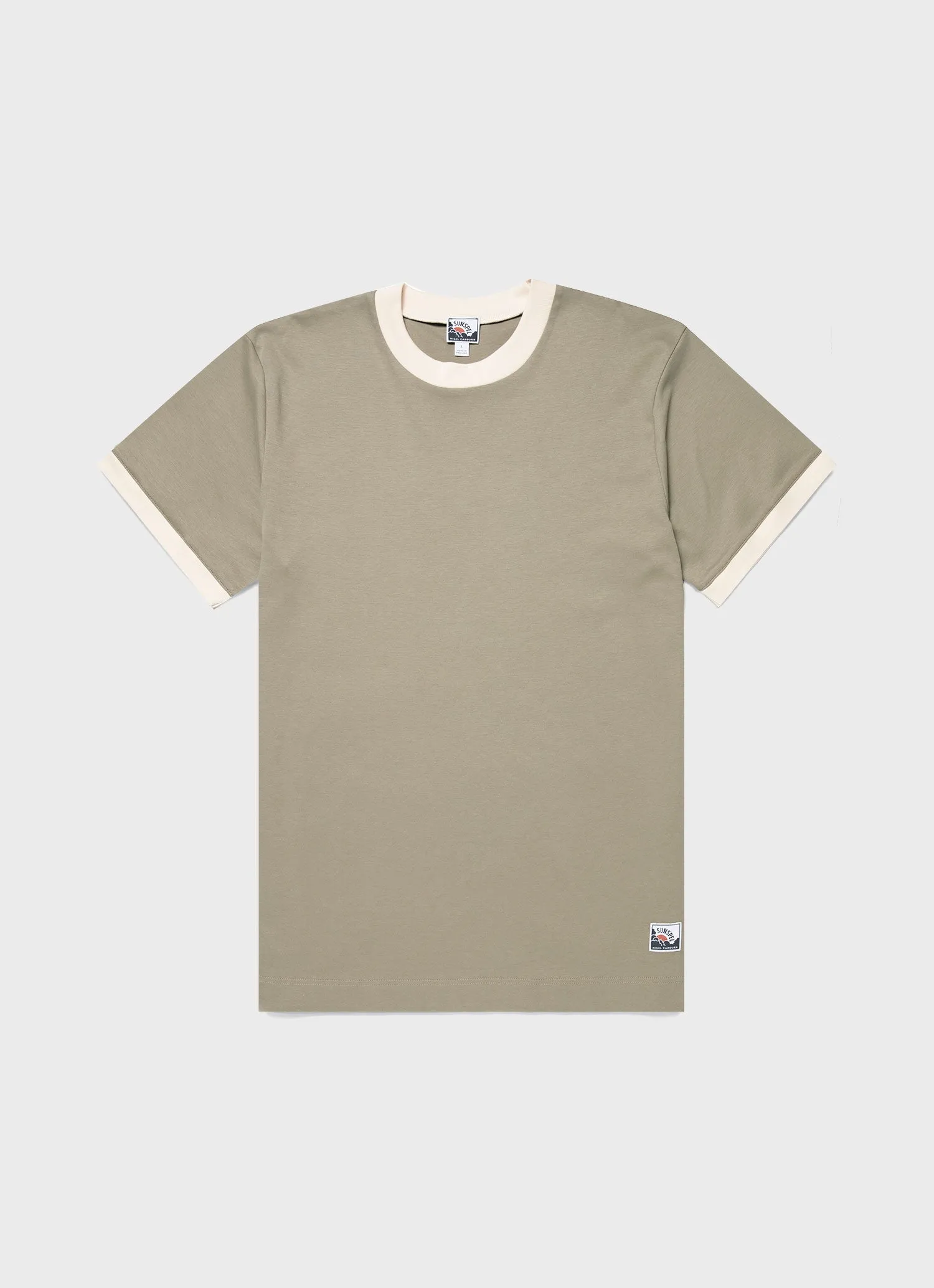 Men's Sunspel x Nigel Cabourn Carbon Brushed T-shirt in Earth sold by Sunspel