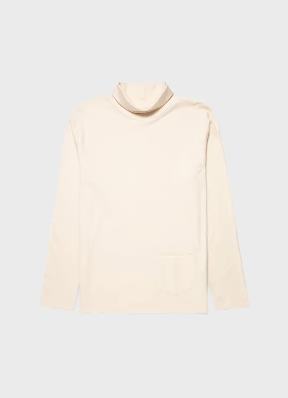 Men's Sunspel x Nigel Cabourn Carbon Brushed Roll Neck in Undyed made by Sunspel