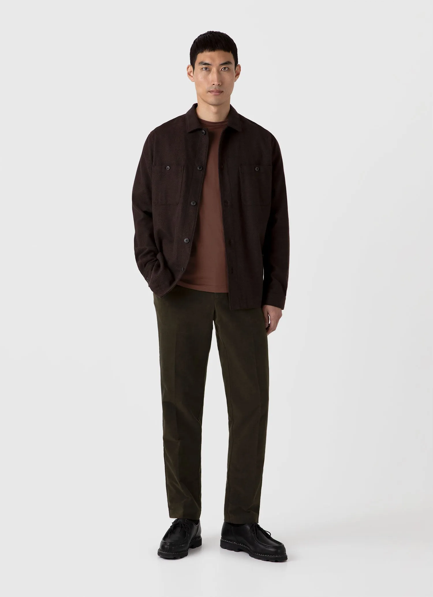 Men's Classic T-shirt in Cocoa Brown sold by Sunspel product image thumbnail 3