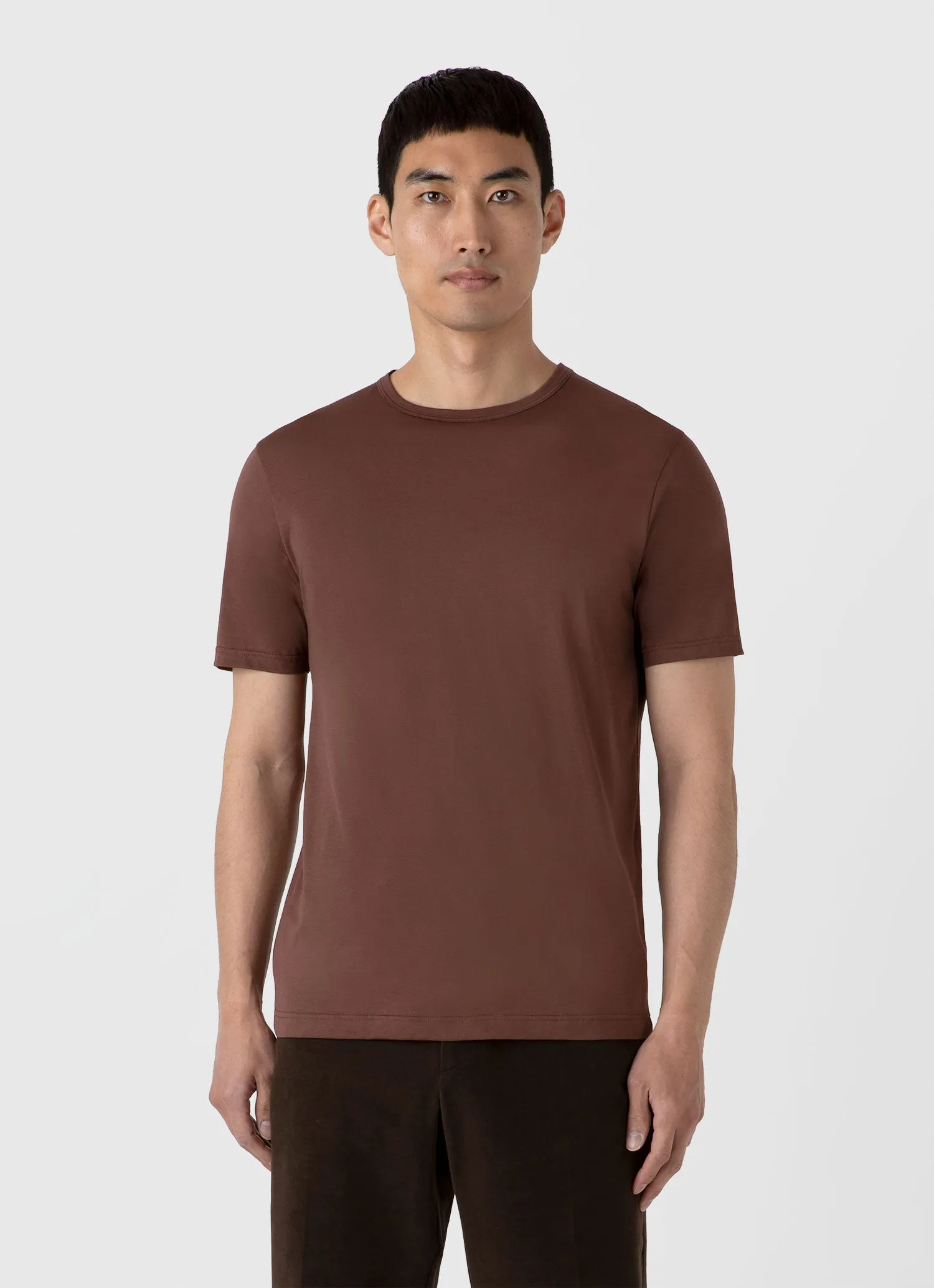 Men's Classic T-shirt in Cocoa Brown sold by Sunspel product image thumbnail 2