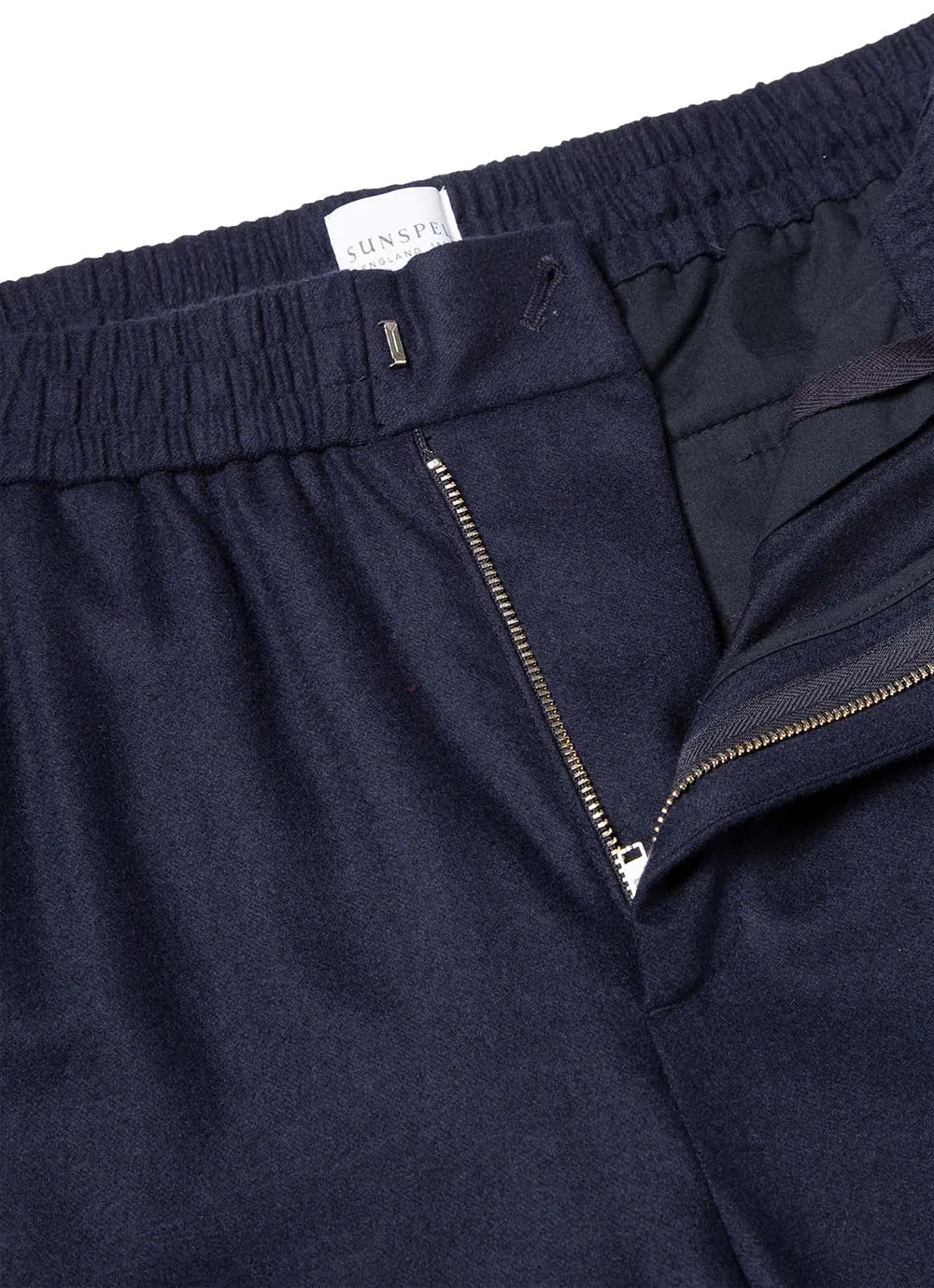 Men's Wool Cashmere Drawstring Trouser in Navy sold by Sunspel product image thumbnail 5