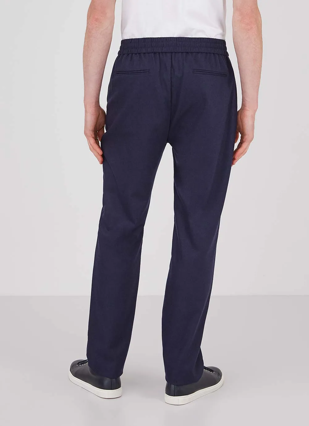 Men's Wool Cashmere Drawstring Trouser in Navy sold by Sunspel product image thumbnail 4