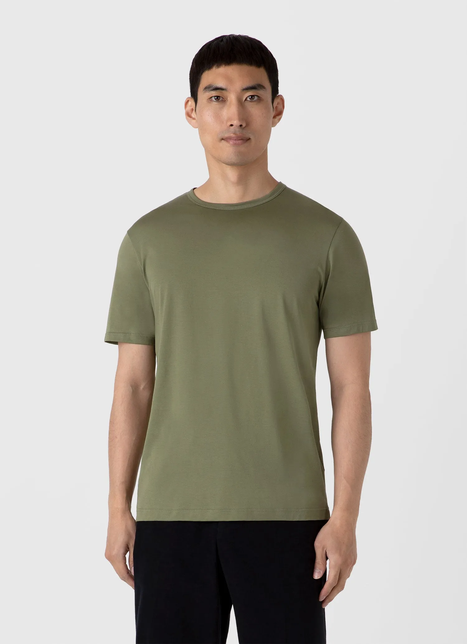 Men's Classic T-shirt in Moss Green sold by Sunspel product image thumbnail 2