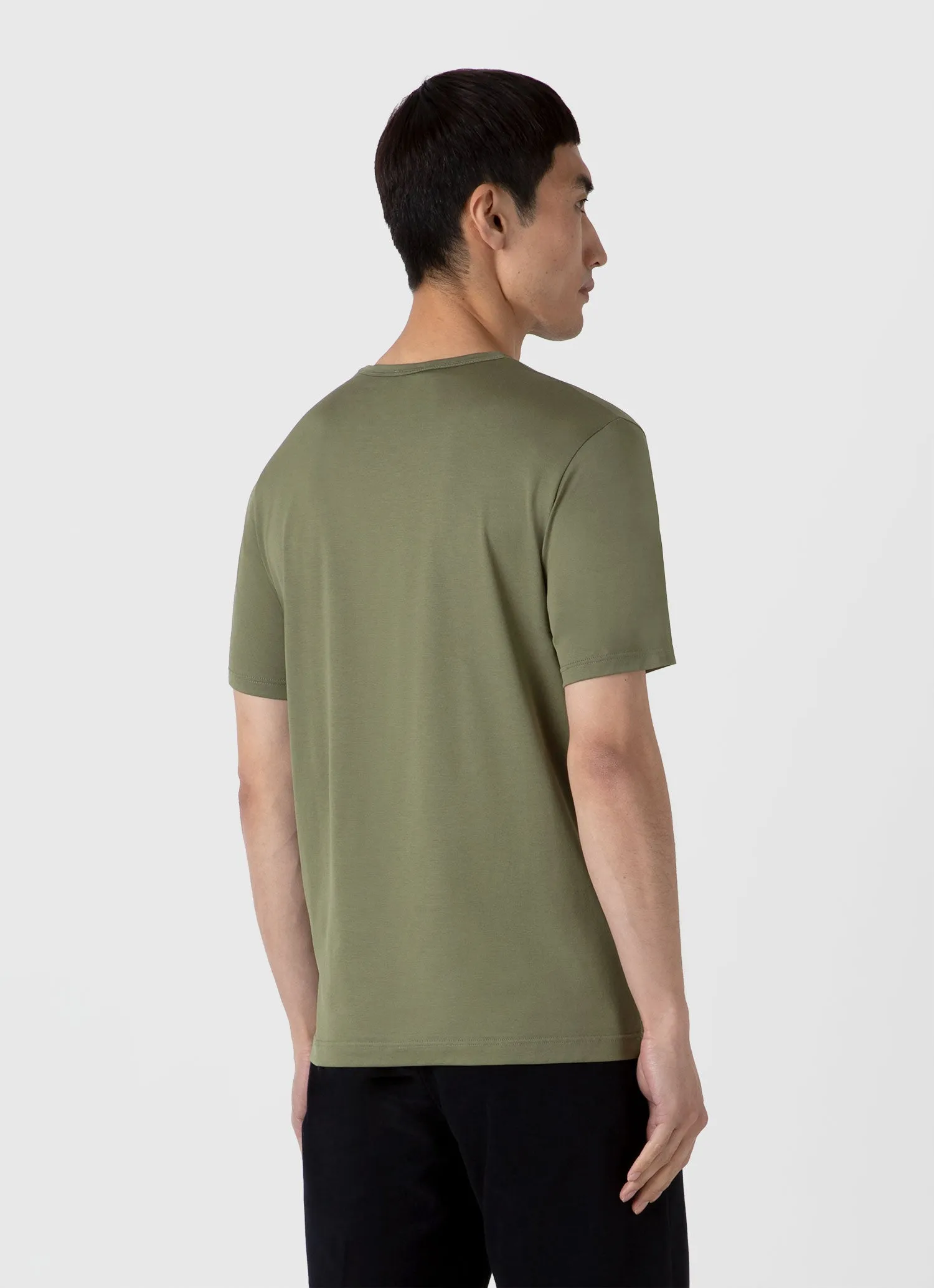 Men's Classic T-shirt in Moss Green sold by Sunspel product image thumbnail 5