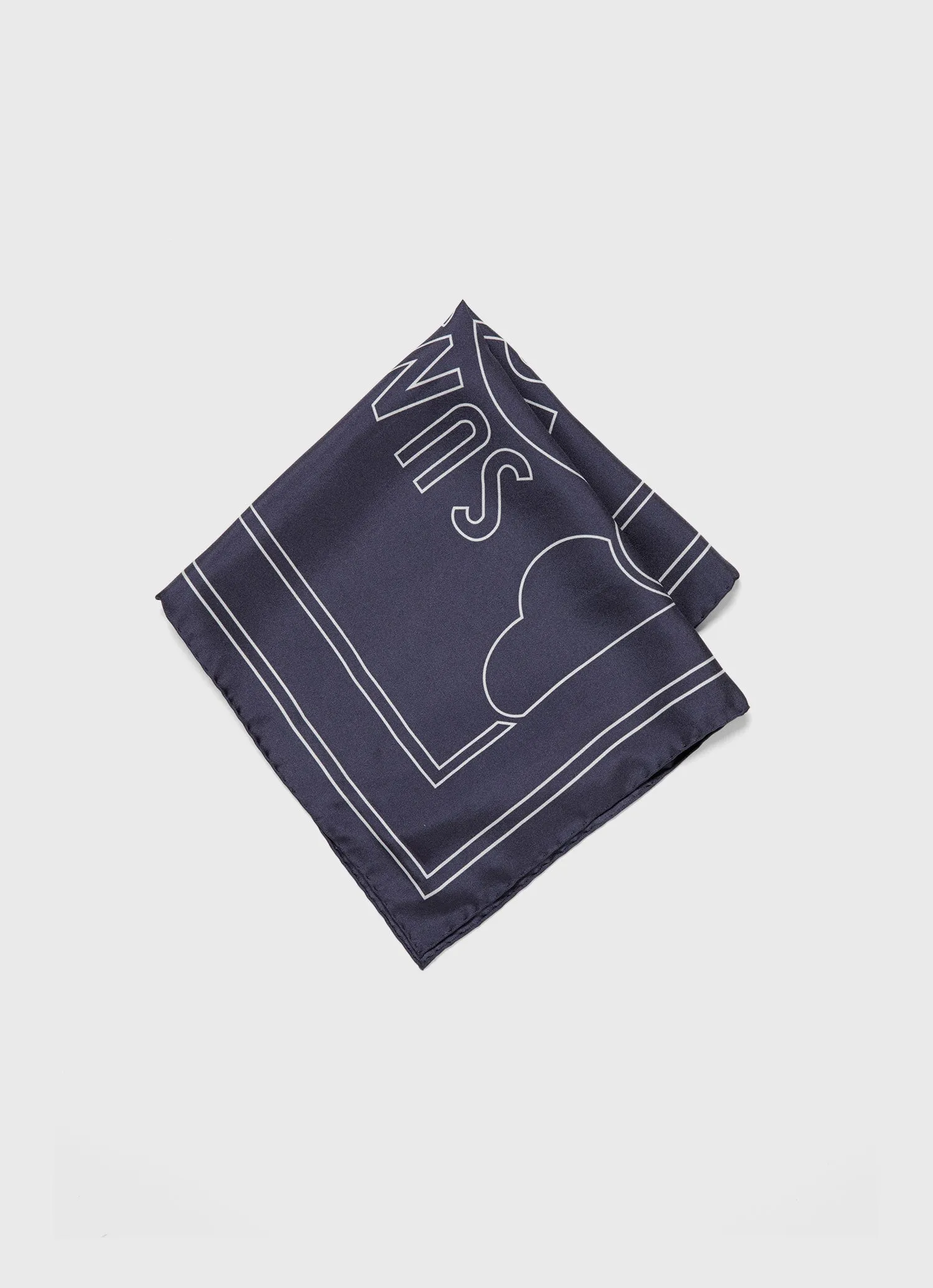 Silk Pocket Square in Navy sold by Sunspel product image thumbnail 3