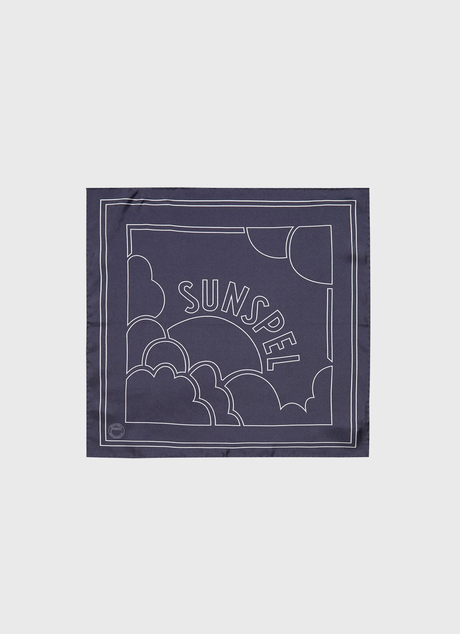 Silk Pocket Square in Navy sold by Sunspel