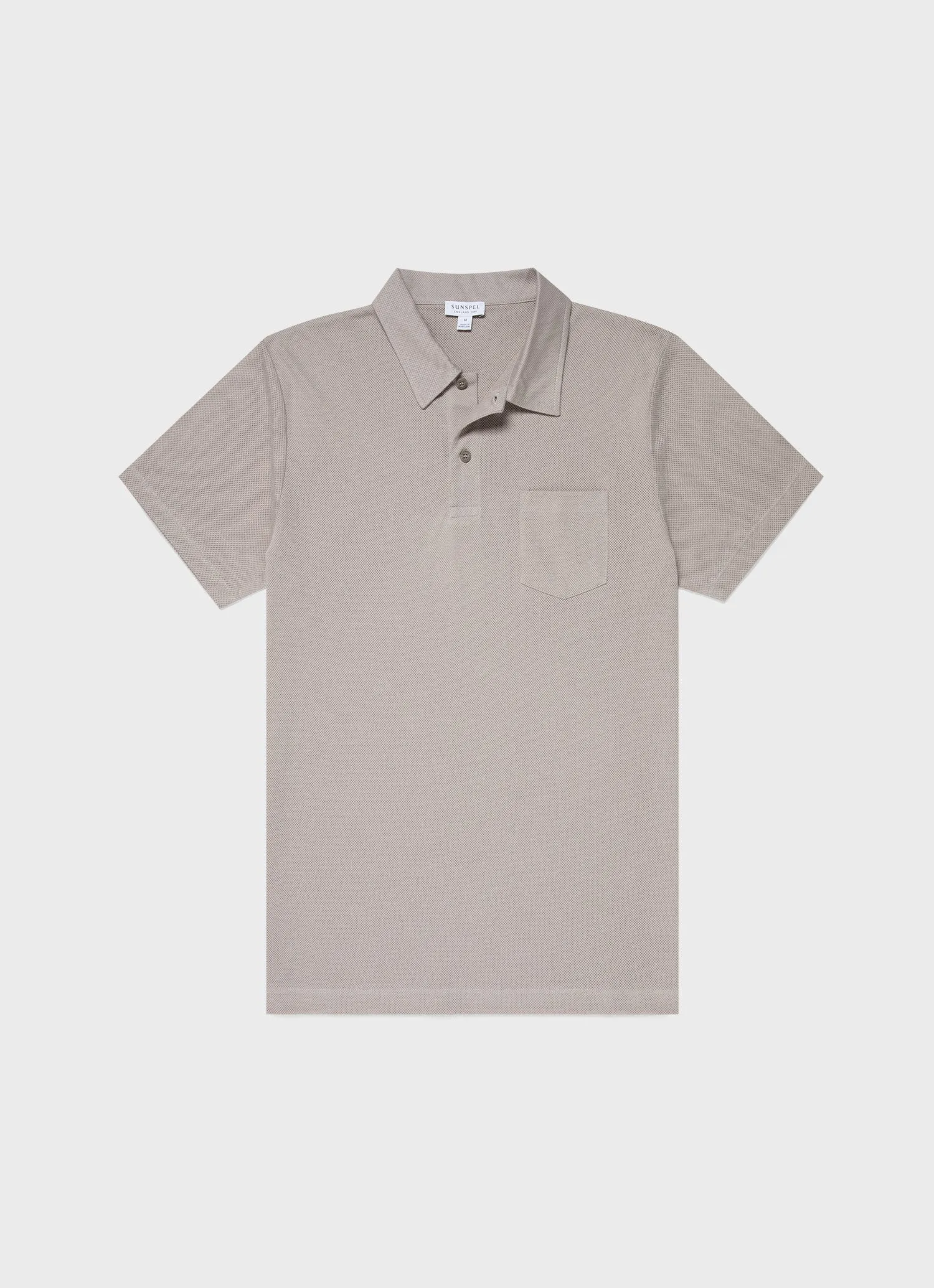 Men's Riviera Polo Shirt in Mid Grey sold by Sunspel