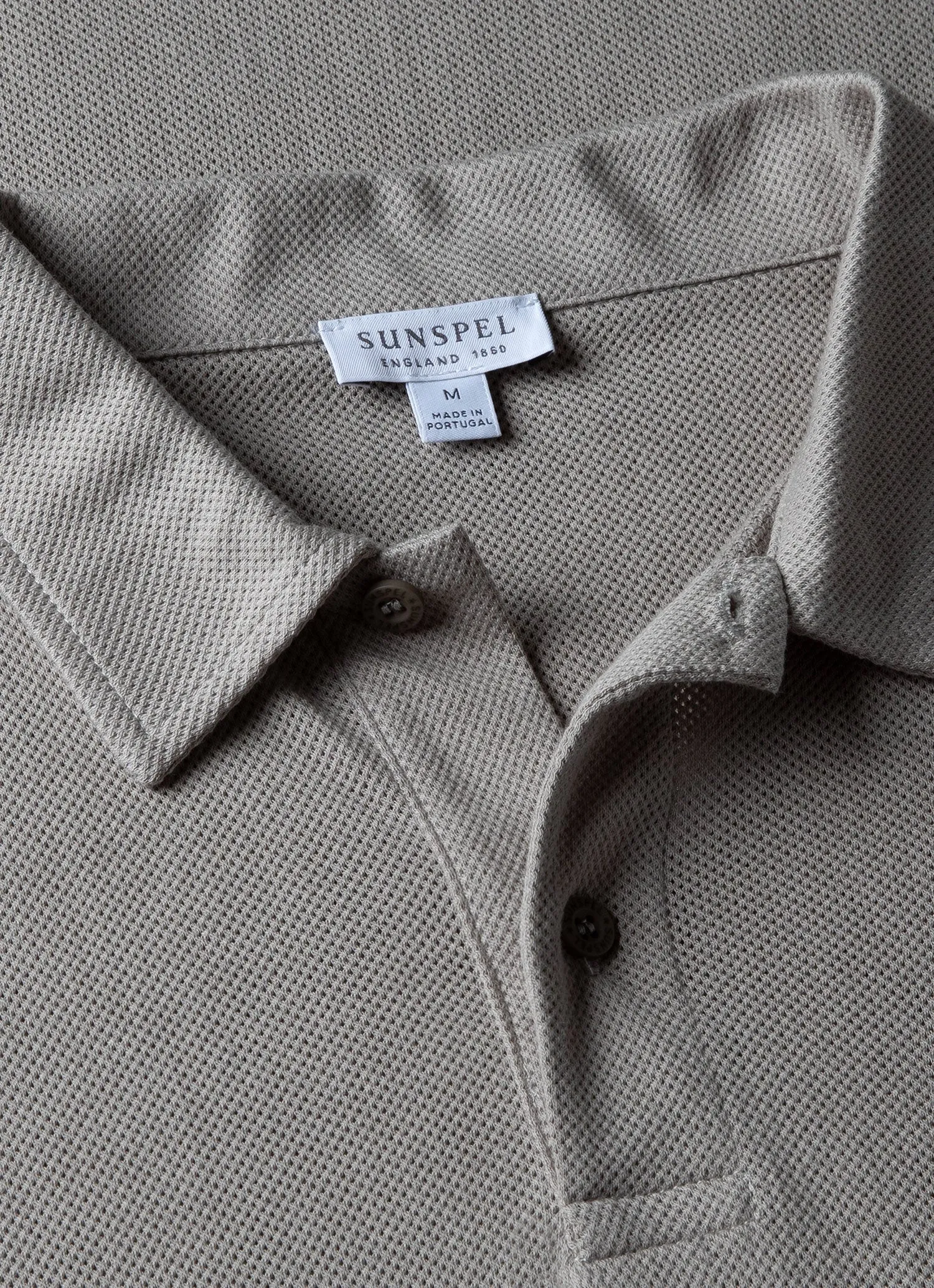 Men's Riviera Polo Shirt in Mid Grey sold by Sunspel product image thumbnail 4