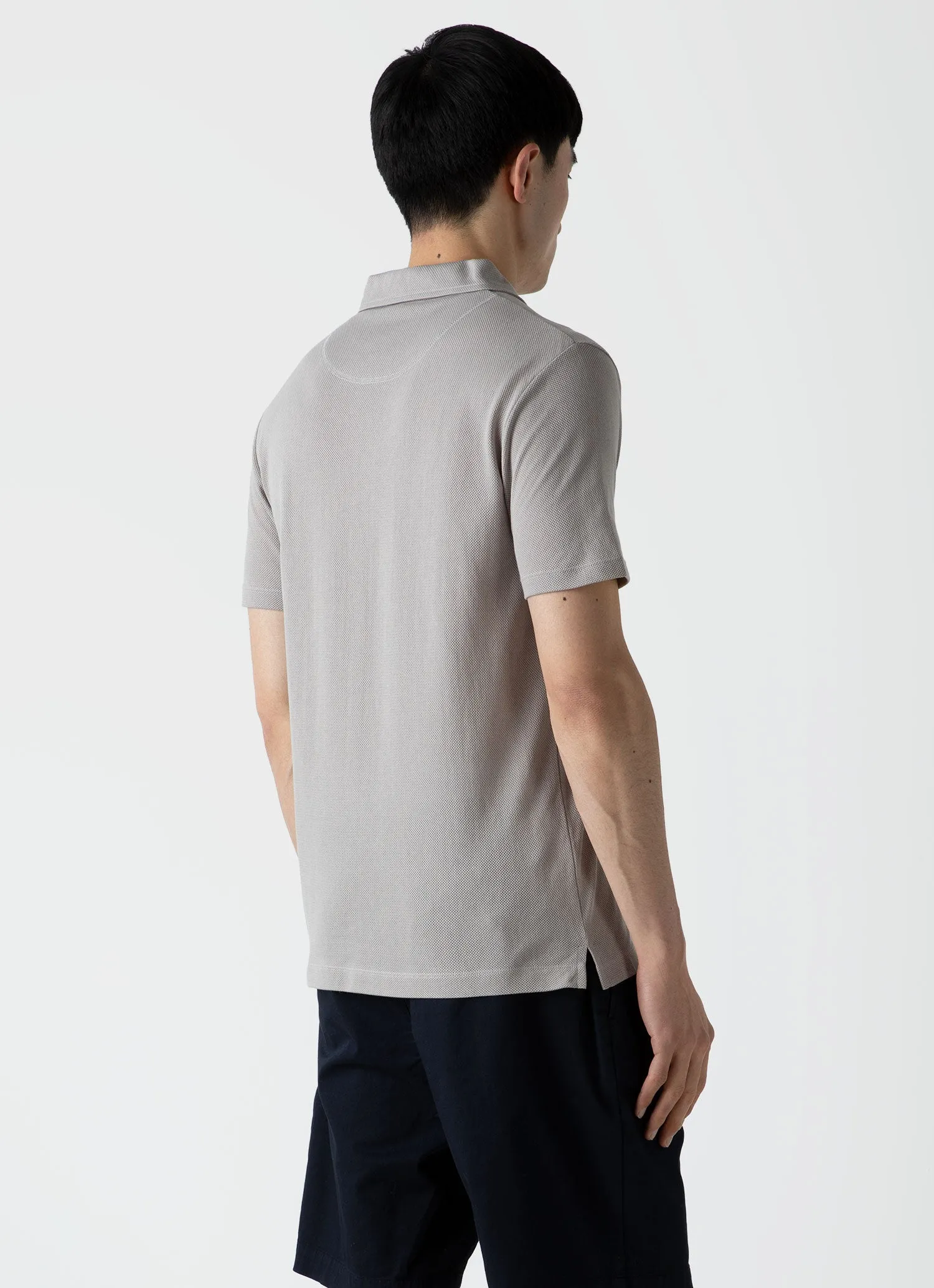 Men's Riviera Polo Shirt in Mid Grey sold by Sunspel product image thumbnail 5