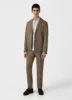 Men's Brushed Cotton Wool Two-Piece Suit in Sandstone sold by Sunspel