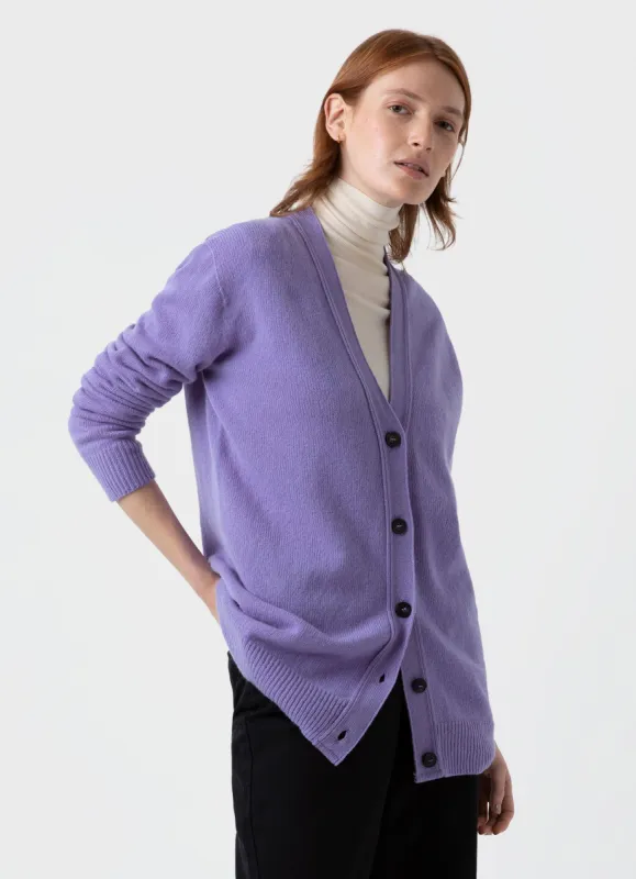 Women's Lambswool Cardigan in Heather sold by Sunspel