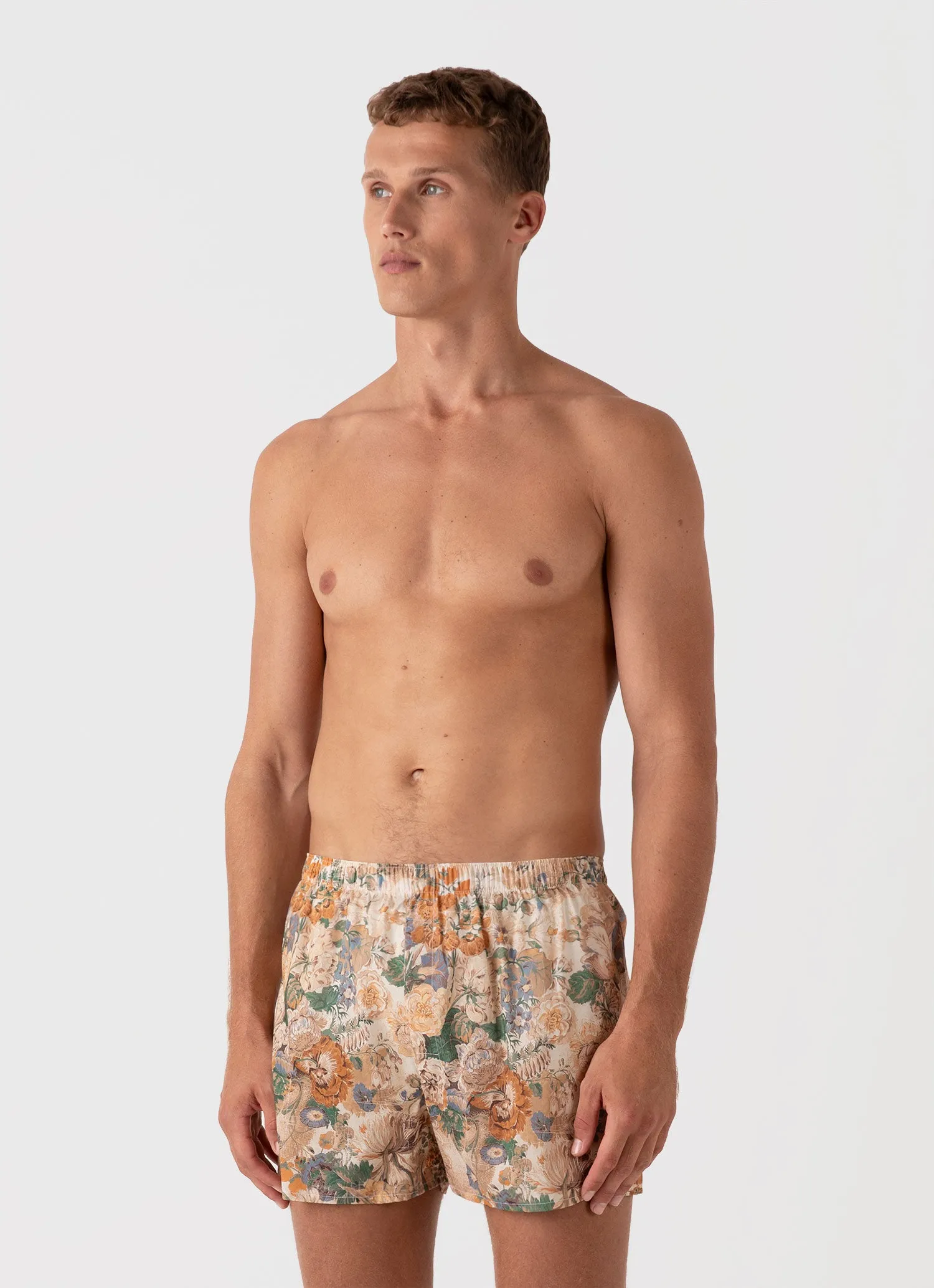 Men's Classic Boxer Shorts in Liberty Fabric in Parchment Floral sold by Sunspel product image thumbnail 2