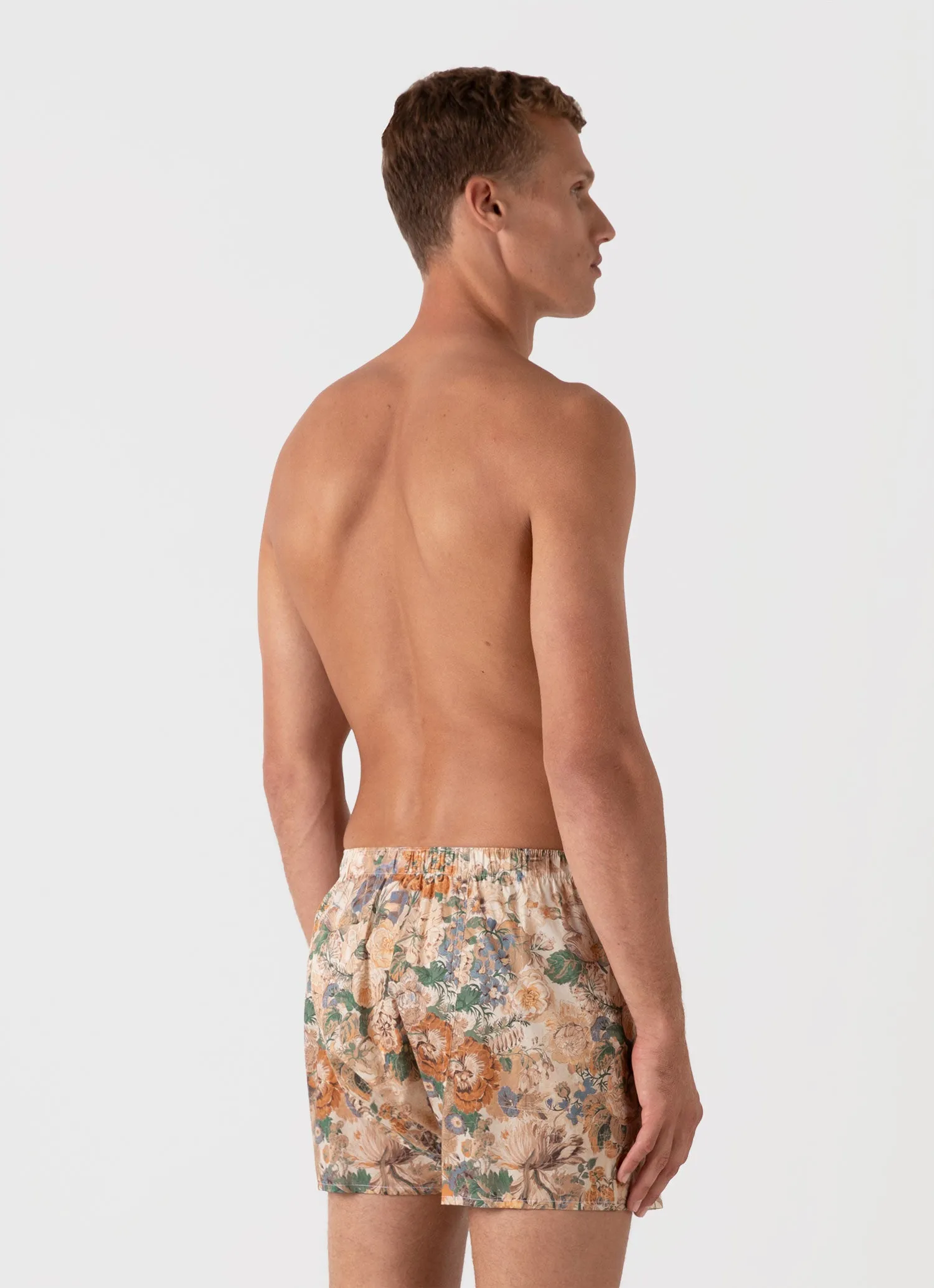 Men's Classic Boxer Shorts in Liberty Fabric in Parchment Floral sold by Sunspel product image thumbnail 3
