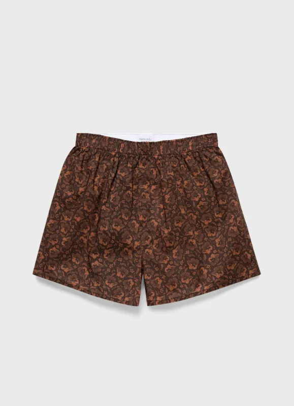 Men's Classic Boxer Shorts in Liberty Fabric in Autumn Floral sold by Sunspel