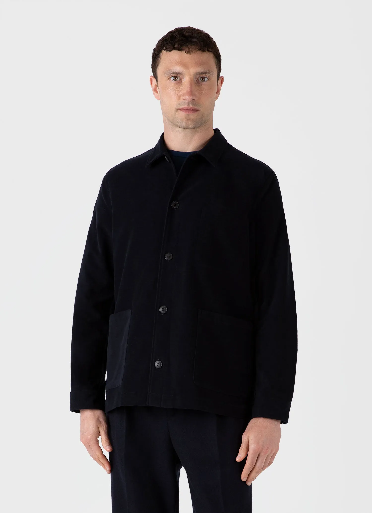 Men's Moleskin Twin Pocket Jacket in Navy sold by Sunspel product image thumbnail 2