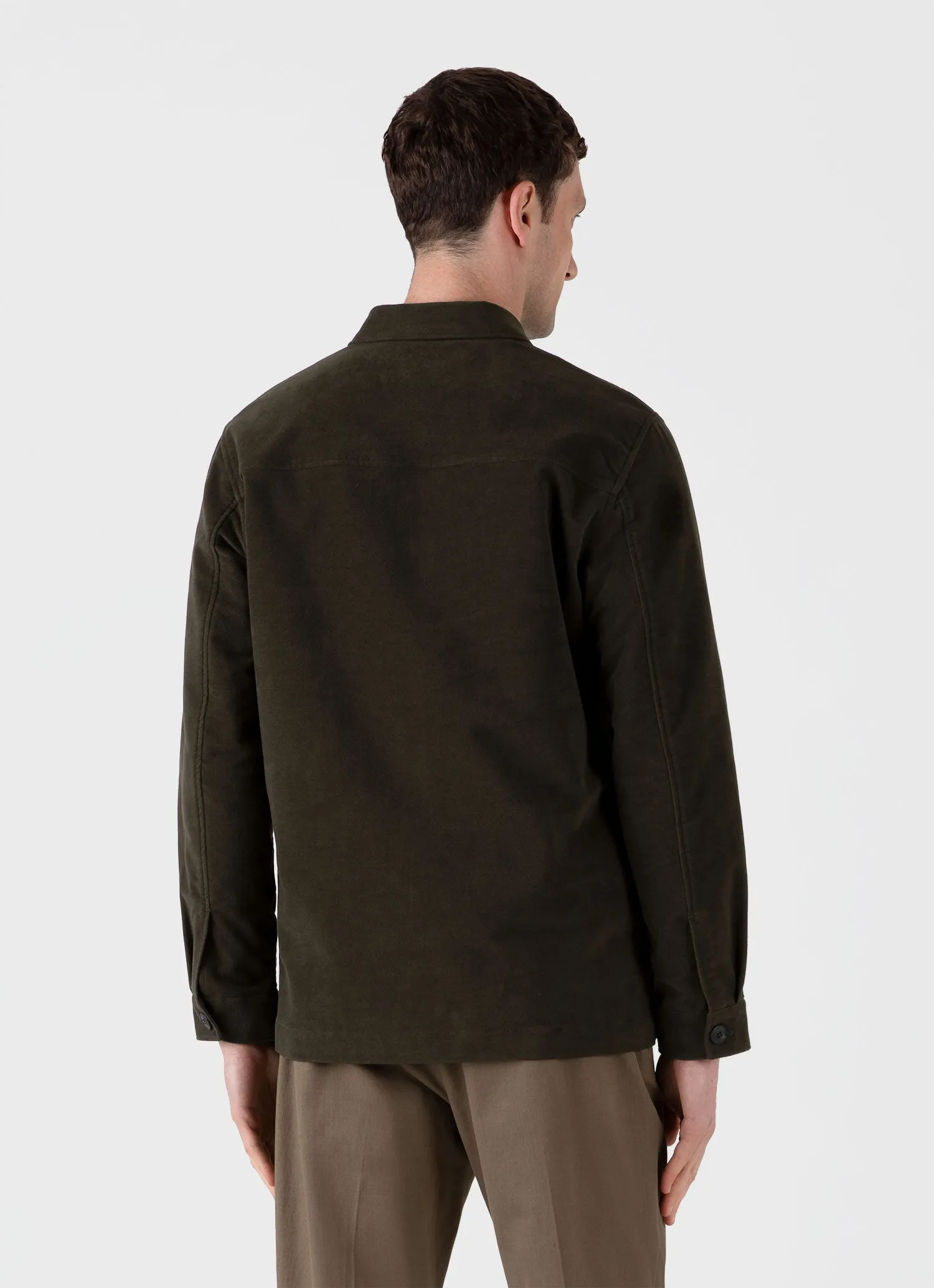 Men's Moleskin Twin Pocket Jacket in Peat sold by Sunspel product image thumbnail 5