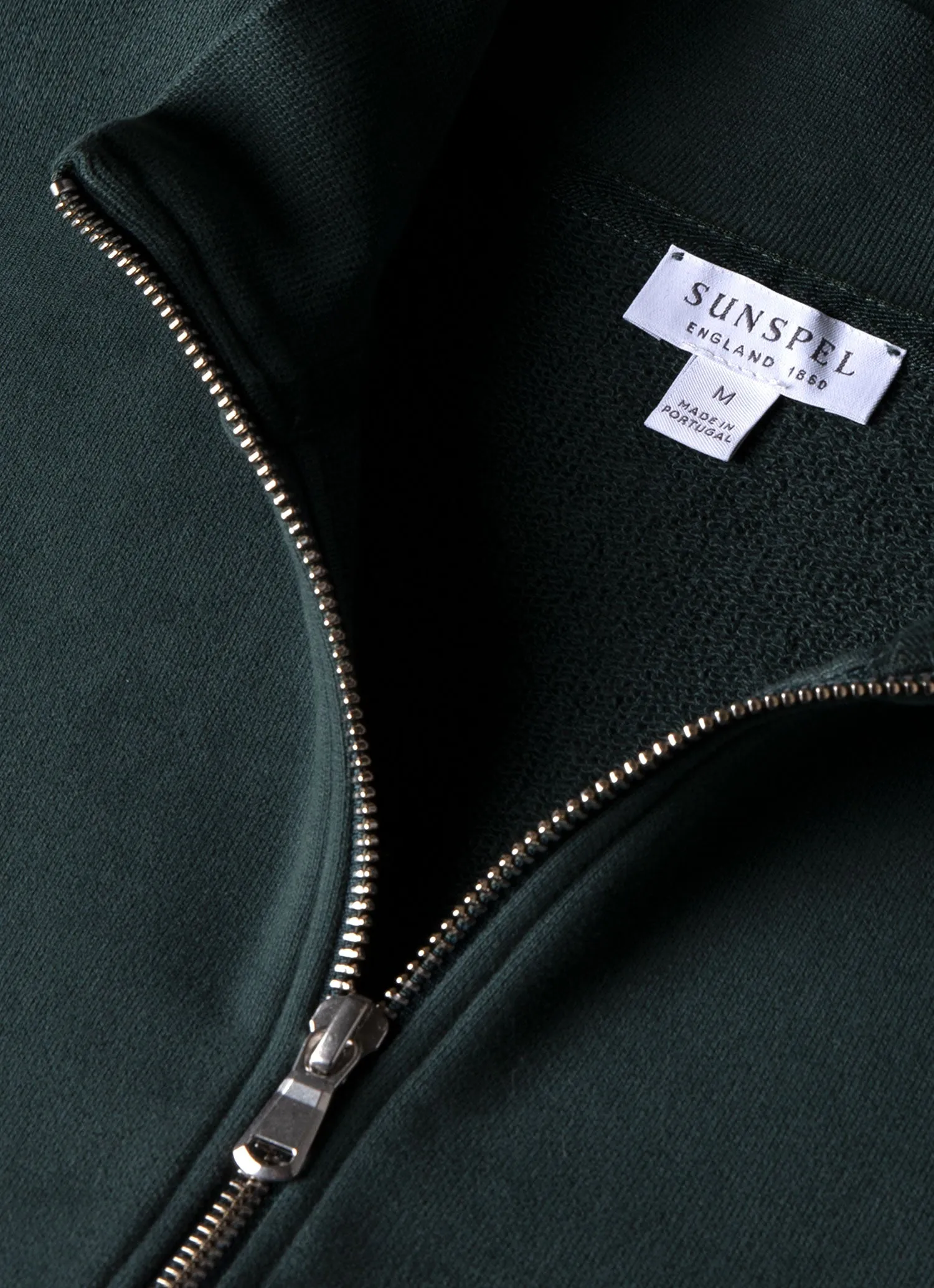 Men's Half Zip Loopback Sweatshirt in Holly Green sold by Sunspel product image thumbnail 4