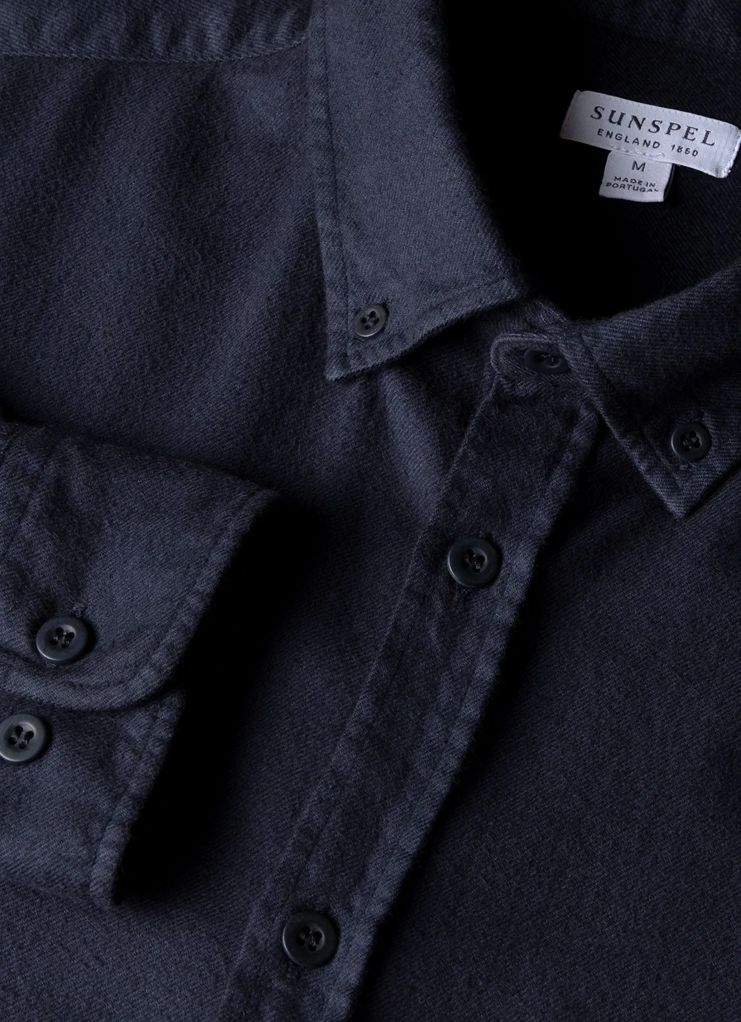 Men's Button Down Flannel Shirt in Navy sold by Sunspel product image thumbnail 4