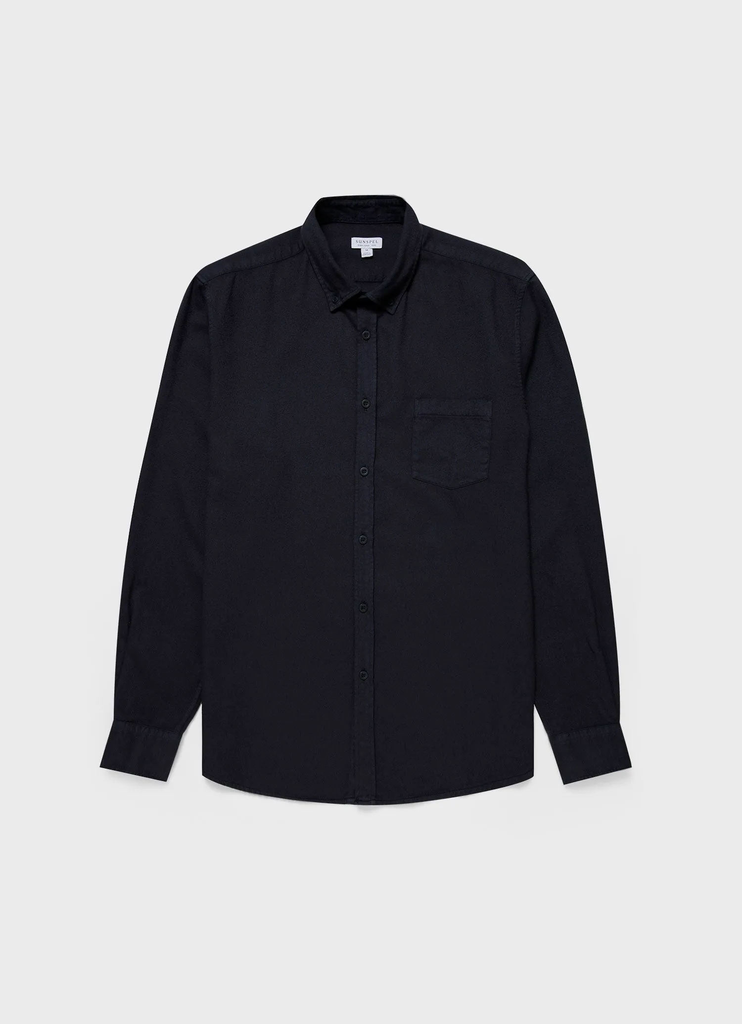 Men's Button Down Flannel Shirt in Navy sold by Sunspel