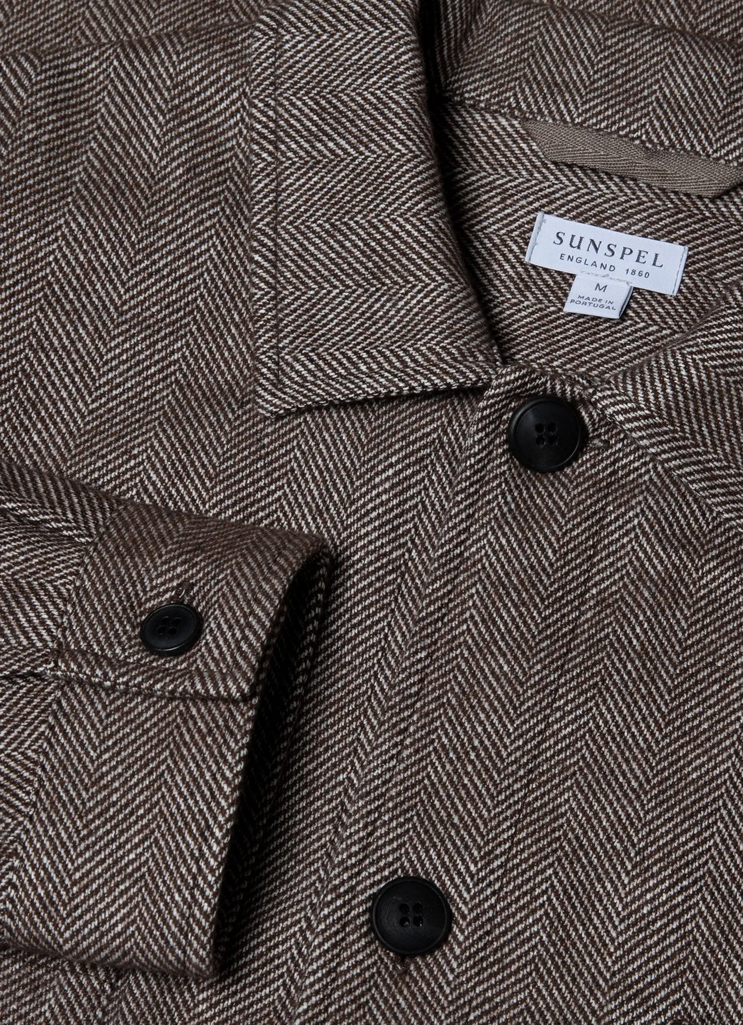 Men's Herringbone Overshirt in Light Brown sold by Sunspel product image thumbnail 4