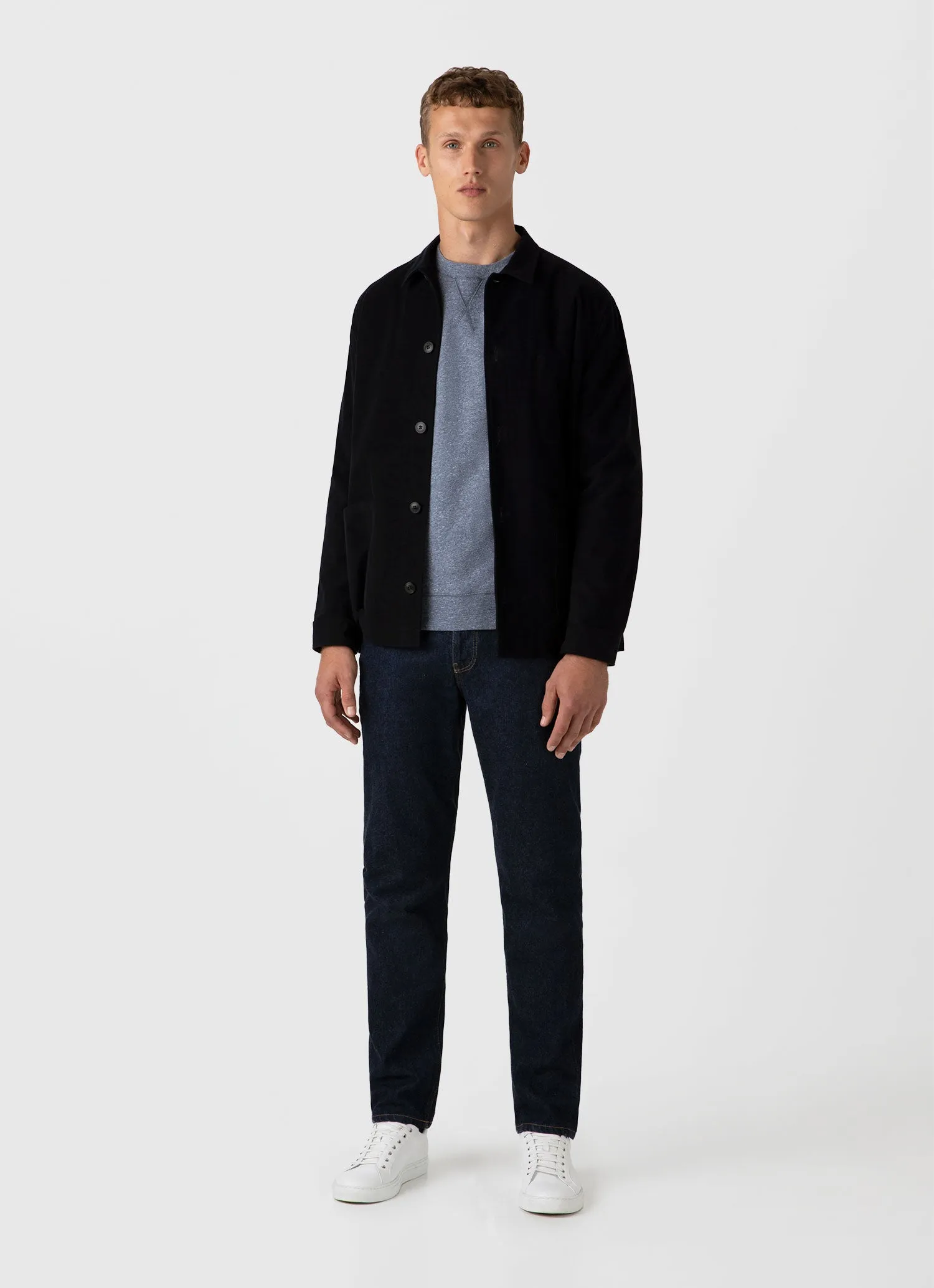 Men's Loopback Sweatshirt in Navy Twist sold by Sunspel product image thumbnail 3