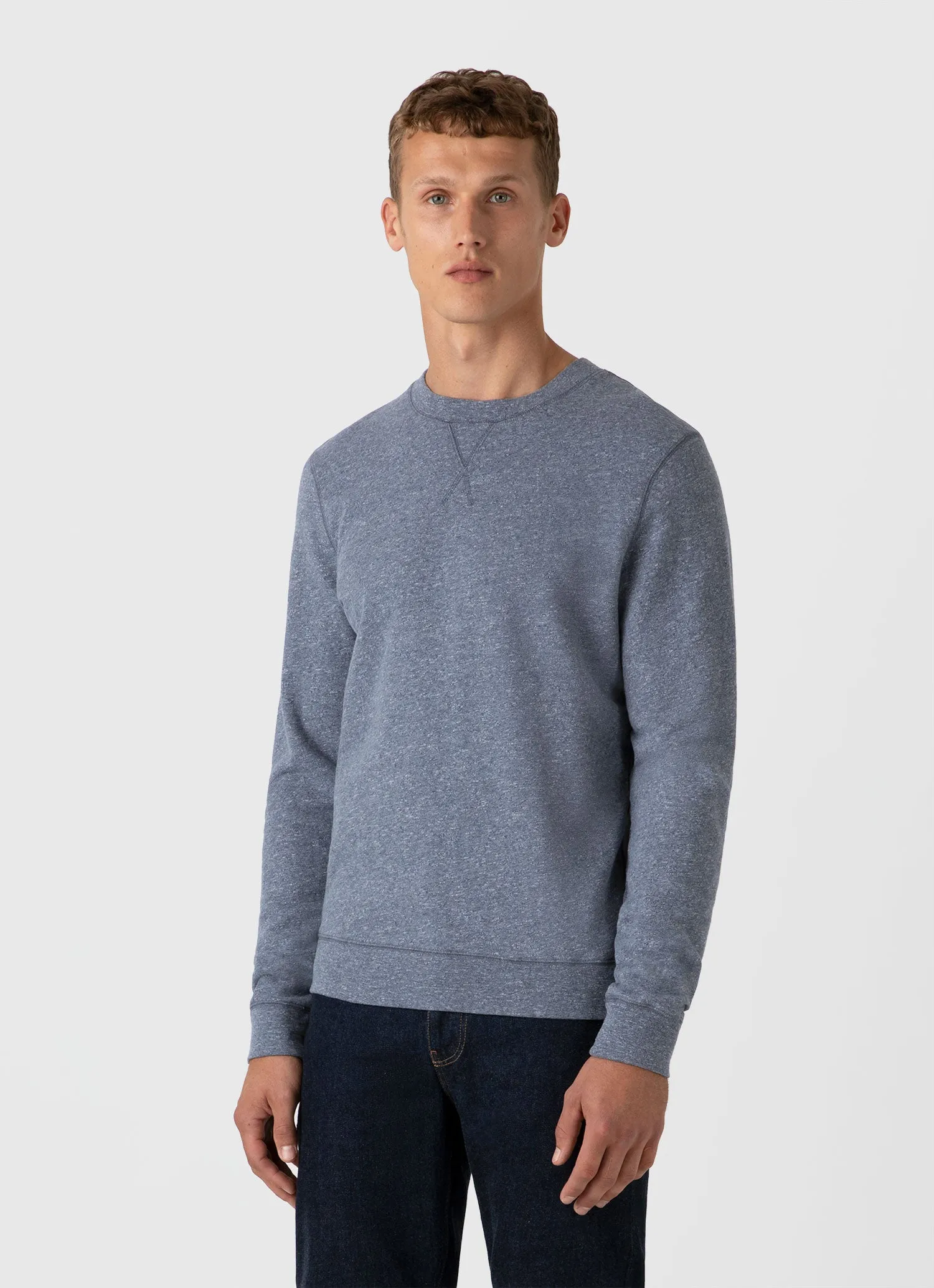 Men's Loopback Sweatshirt in Navy Twist sold by Sunspel product image thumbnail 2