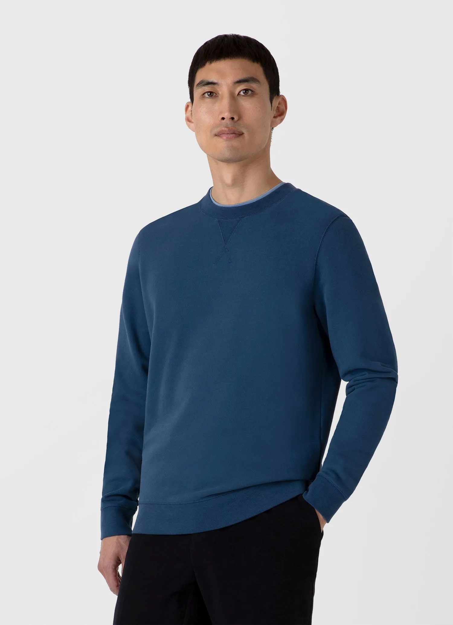 Men's Loopback Sweatshirt in Naval Blue sold by Sunspel product image thumbnail 2