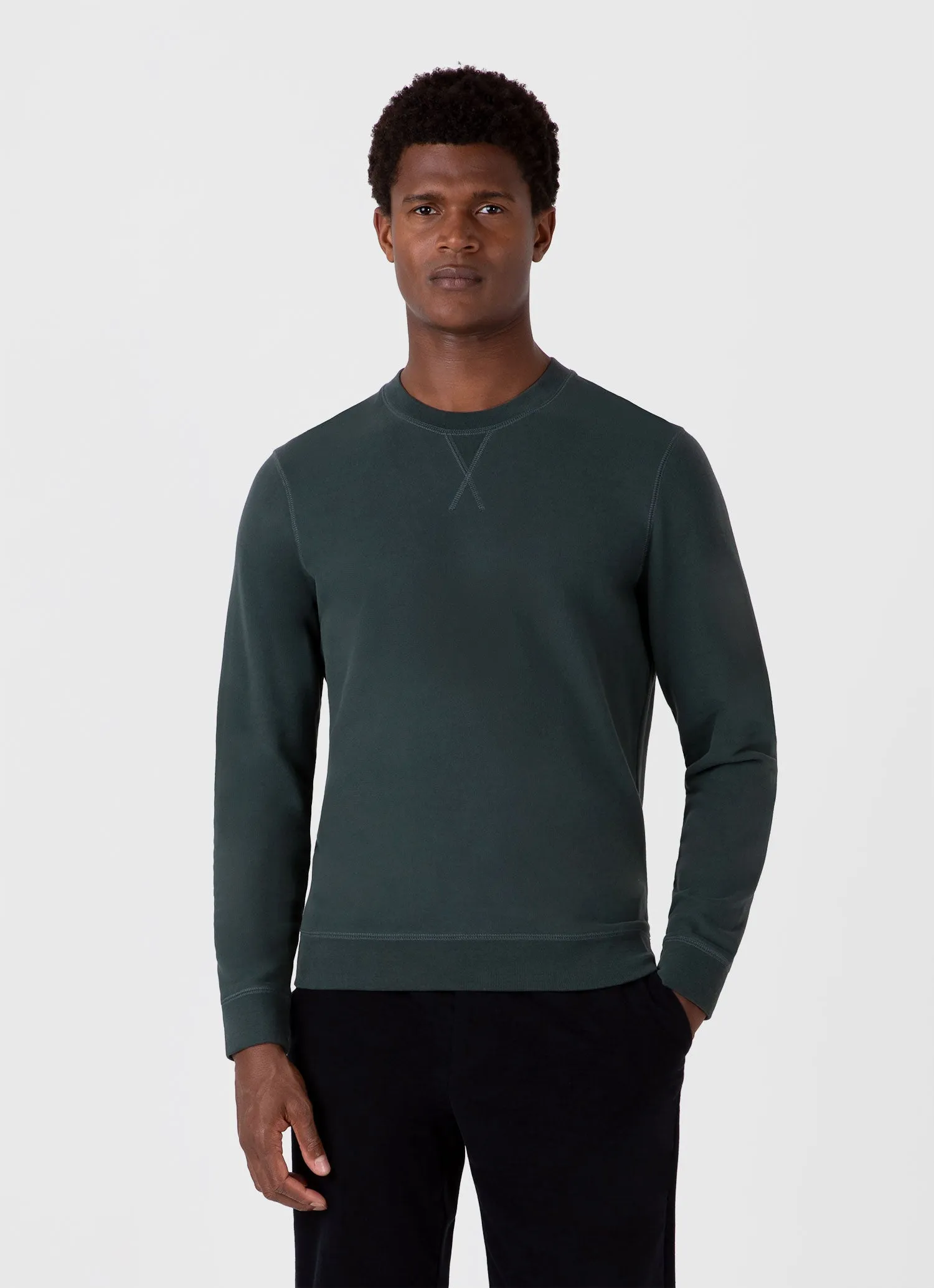 Men's Loopback Sweatshirt in Holly Green sold by Sunspel product image thumbnail 2