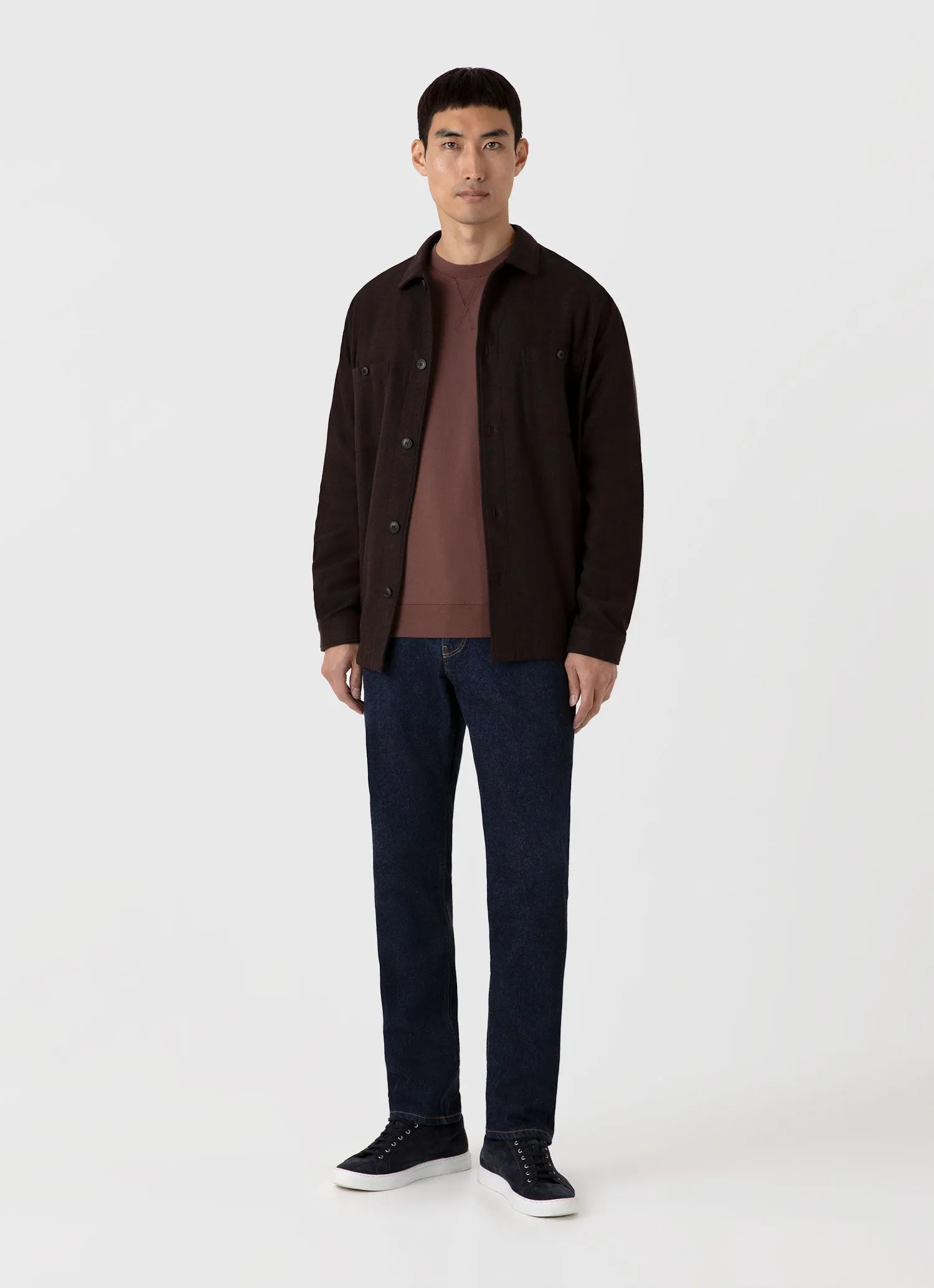 Men's Loopback Sweatshirt in Cocoa Brown sold by Sunspel product image thumbnail 3