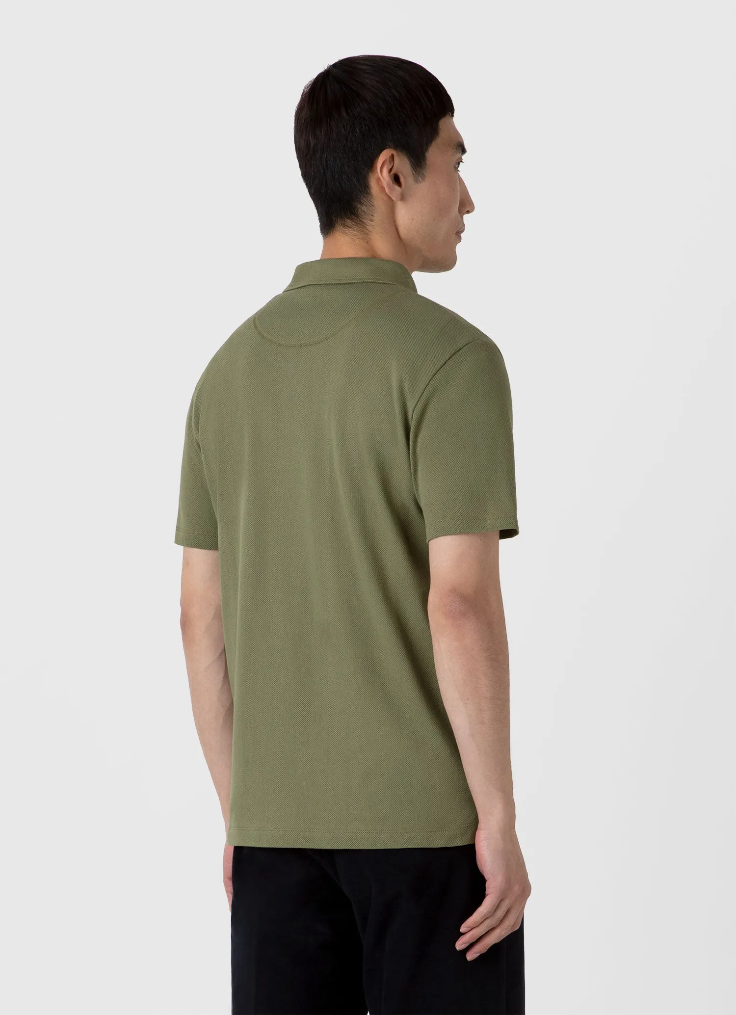 Men's Riviera Polo Shirt in Moss Green sold by Sunspel product image thumbnail 5