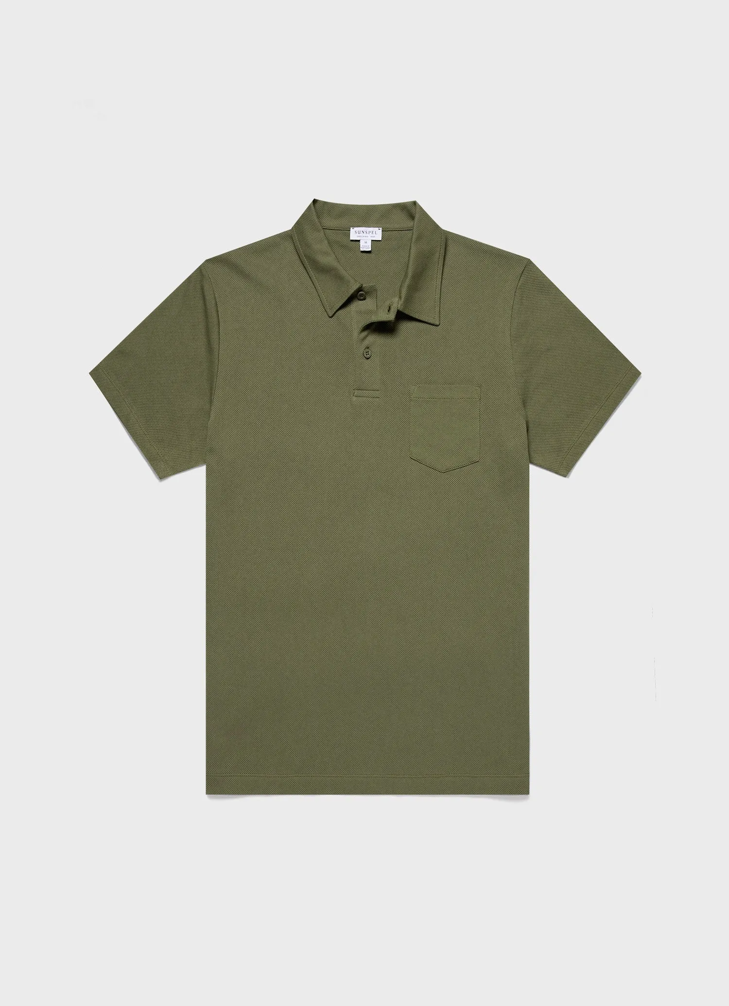 Men's Riviera Polo Shirt in Moss Green sold by Sunspel