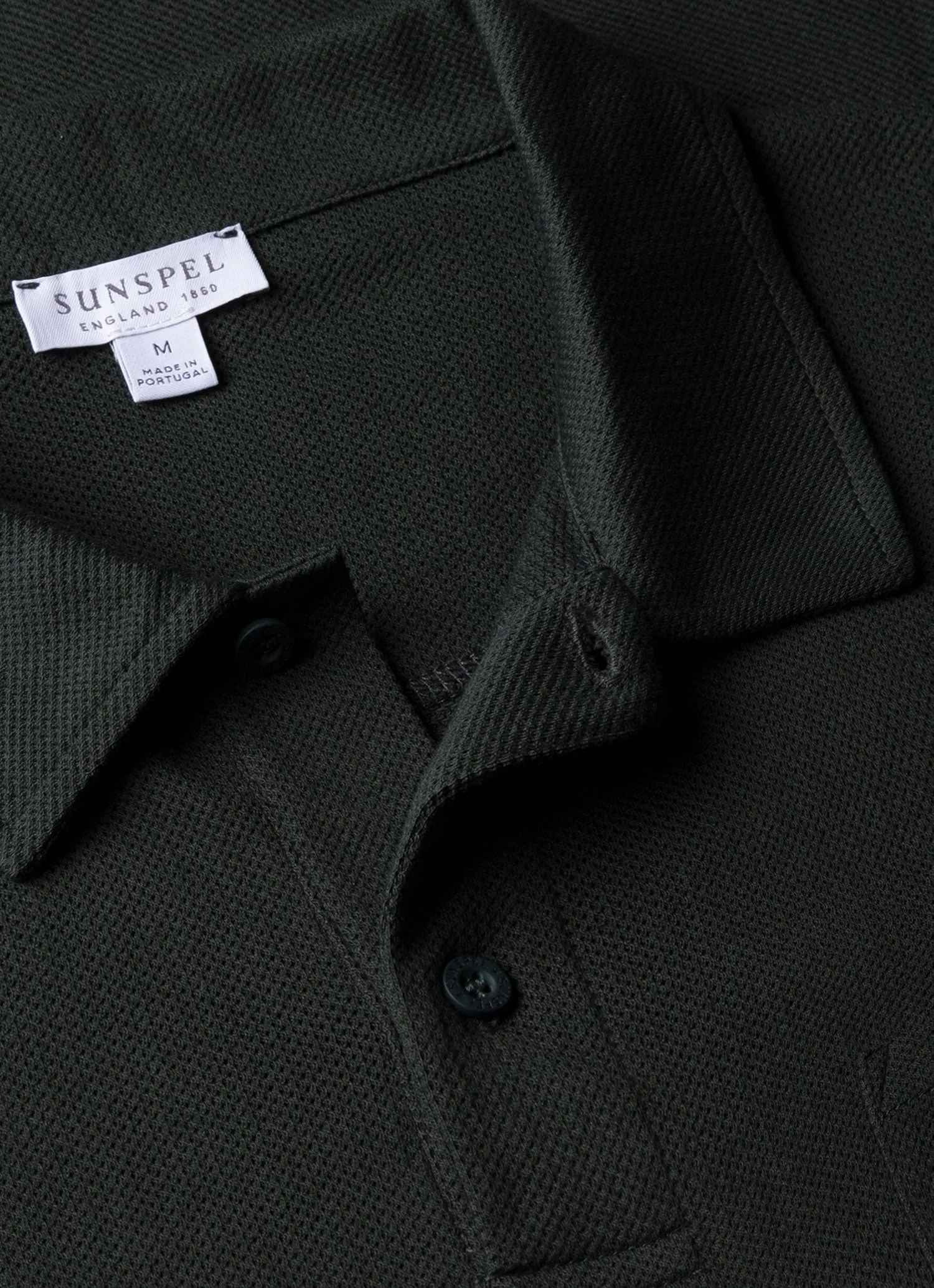 Men's Riviera Polo Shirt in Holly Green sold by Sunspel product image thumbnail 4