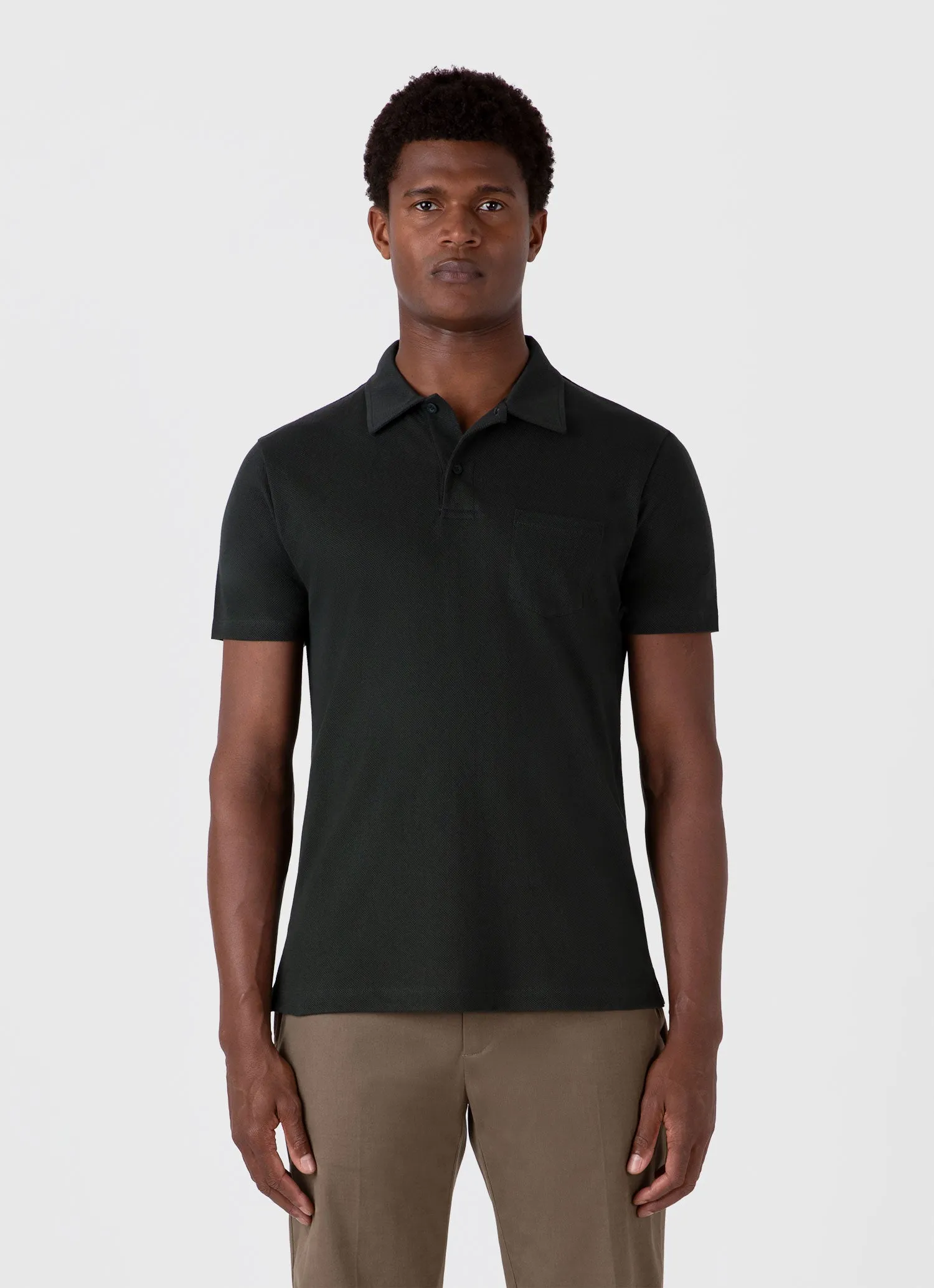 Men's Riviera Polo Shirt in Holly Green sold by Sunspel product image thumbnail 2