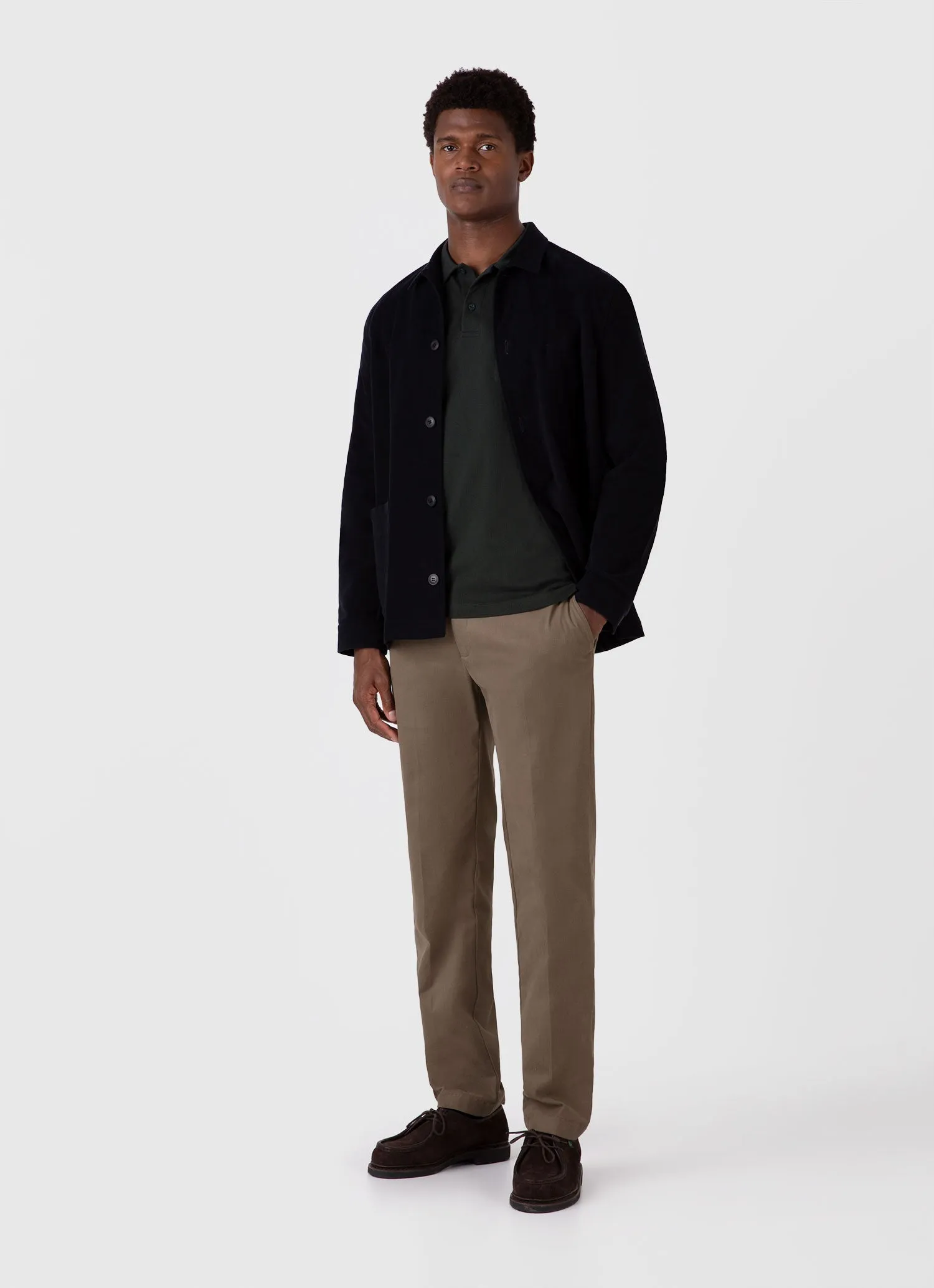 Men's Riviera Polo Shirt in Holly Green sold by Sunspel product image thumbnail 3