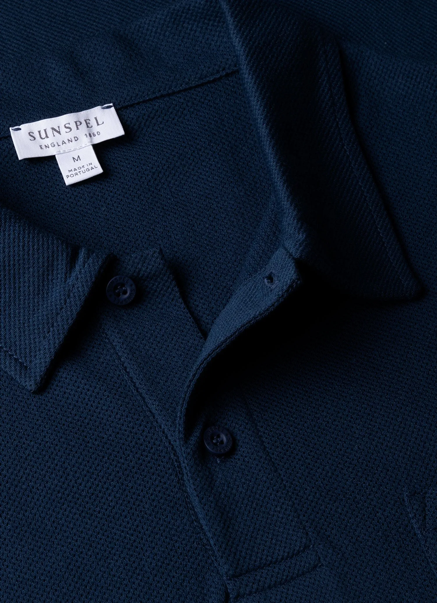 Men's Riviera Polo Shirt in Naval Blue sold by Sunspel product image thumbnail 4