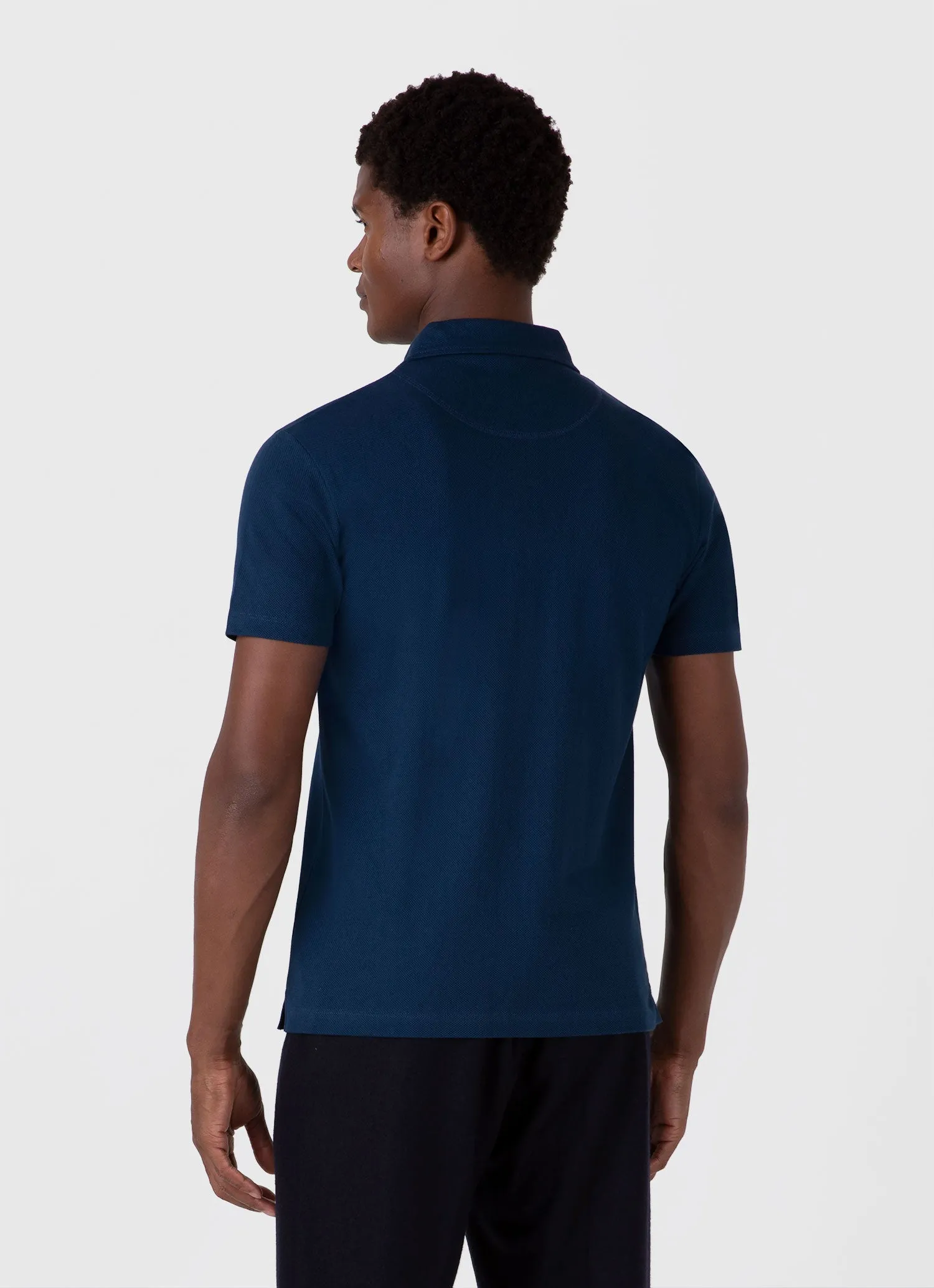 Men's Riviera Polo Shirt in Naval Blue sold by Sunspel product image thumbnail 5