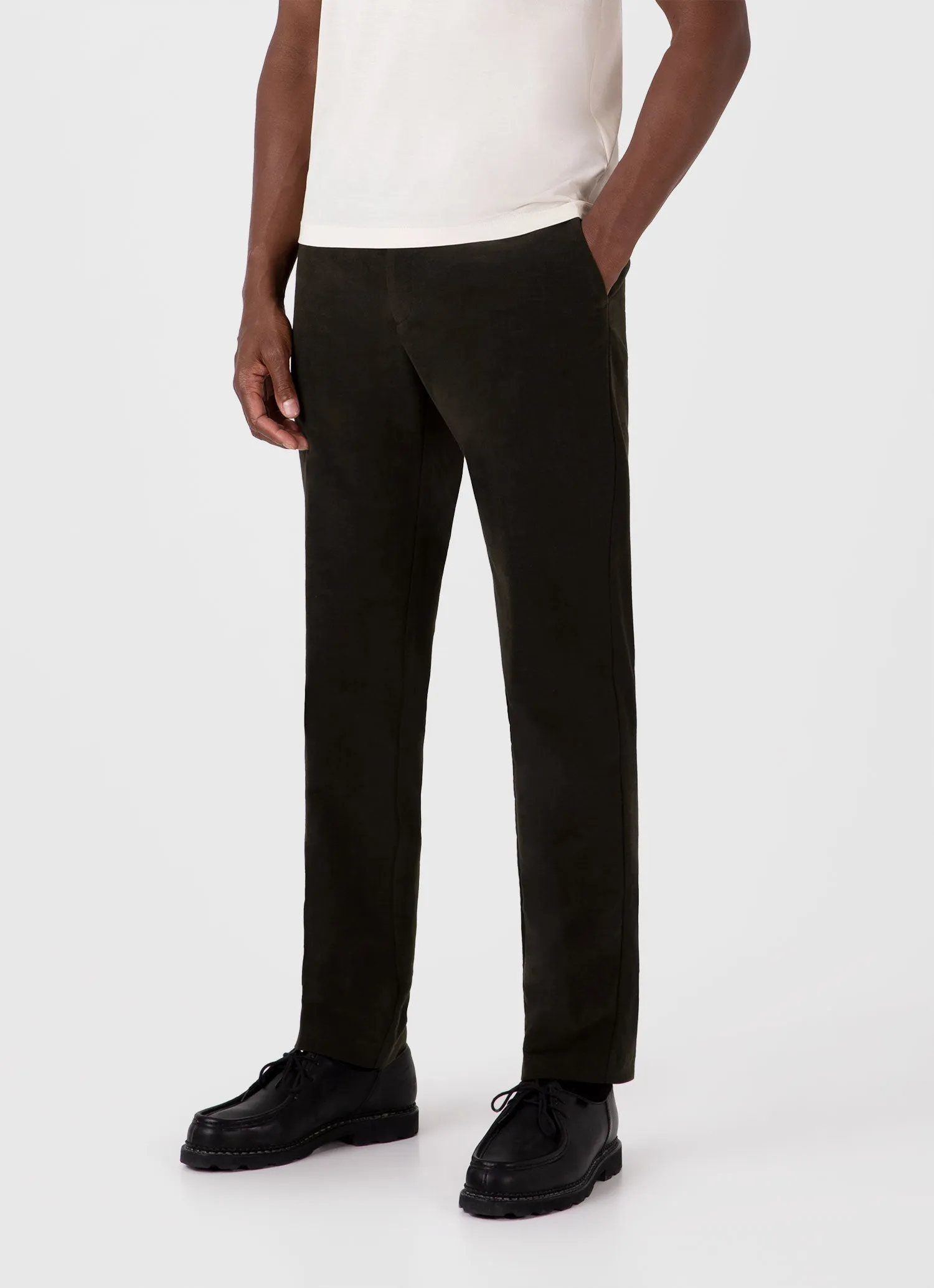 Men's Moleskin Trouser in Peat sold by Sunspel product image thumbnail 2