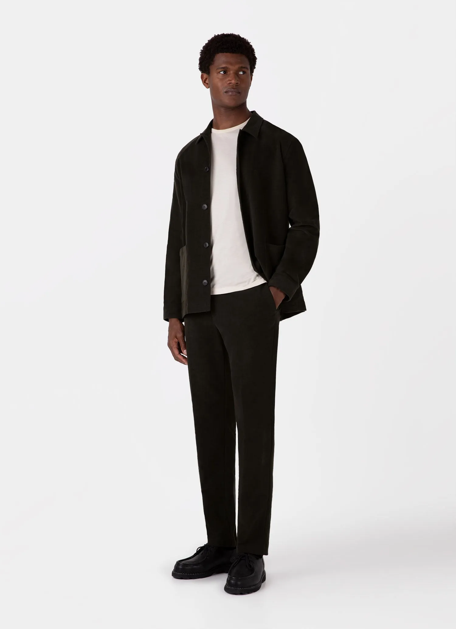 Men's Moleskin Trouser in Peat sold by Sunspel product image thumbnail 3