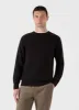 Men's Shetland Crew Neck Jumper in Midnight Melange sold by Sunspel