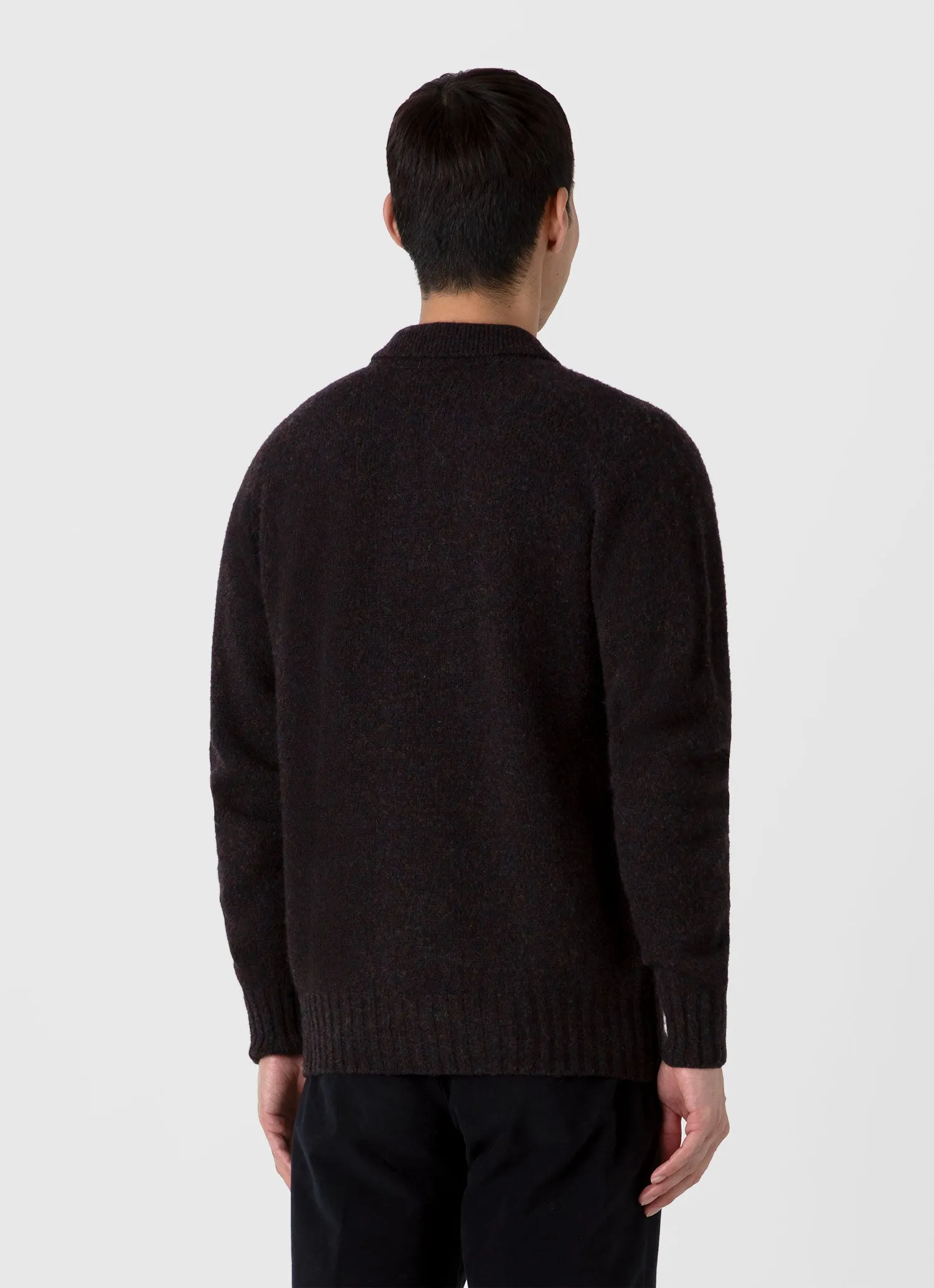 Men's Shetland Cardigan in Midnight Melange sold by Sunspel product image thumbnail 5