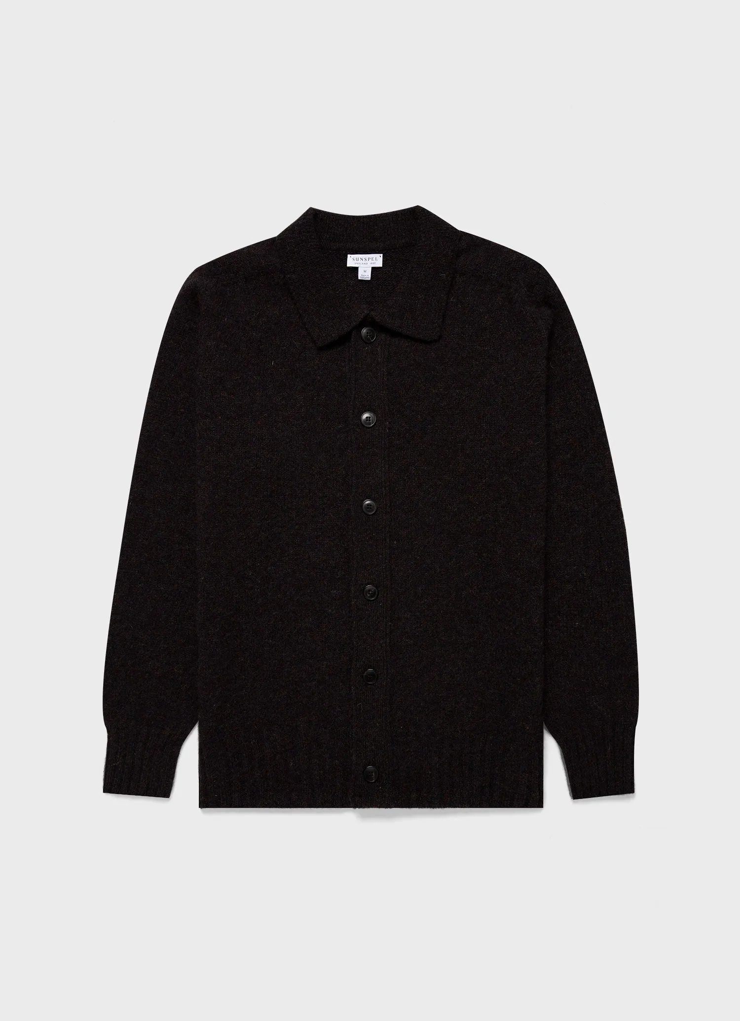 Men's Shetland Cardigan in Midnight Melange sold by Sunspel
