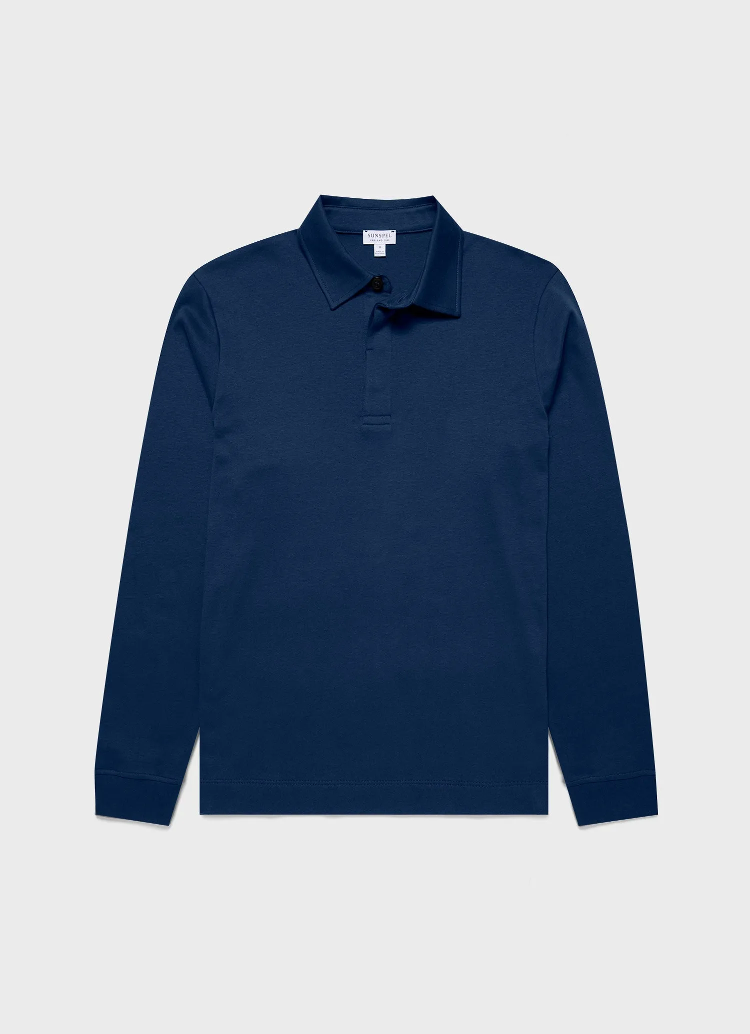 Men's Heavyweight Rugby Polo Shirt in Naval Blue sold by Sunspel