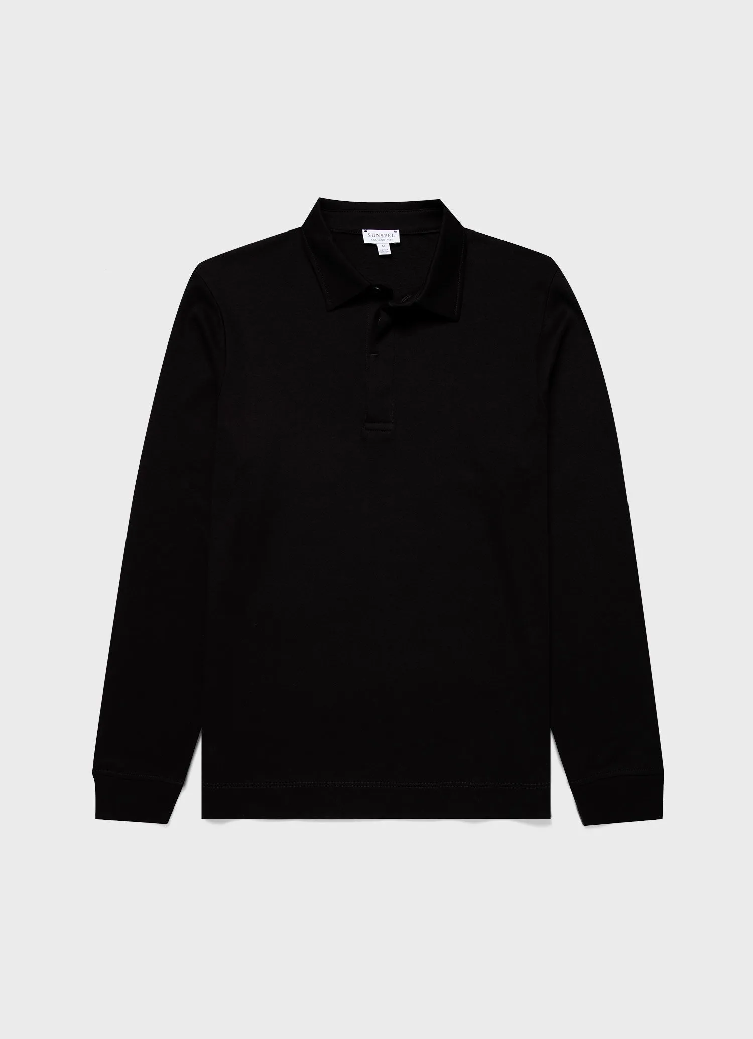 Men's Heavyweight Rugby Polo Shirt in Black sold by Sunspel