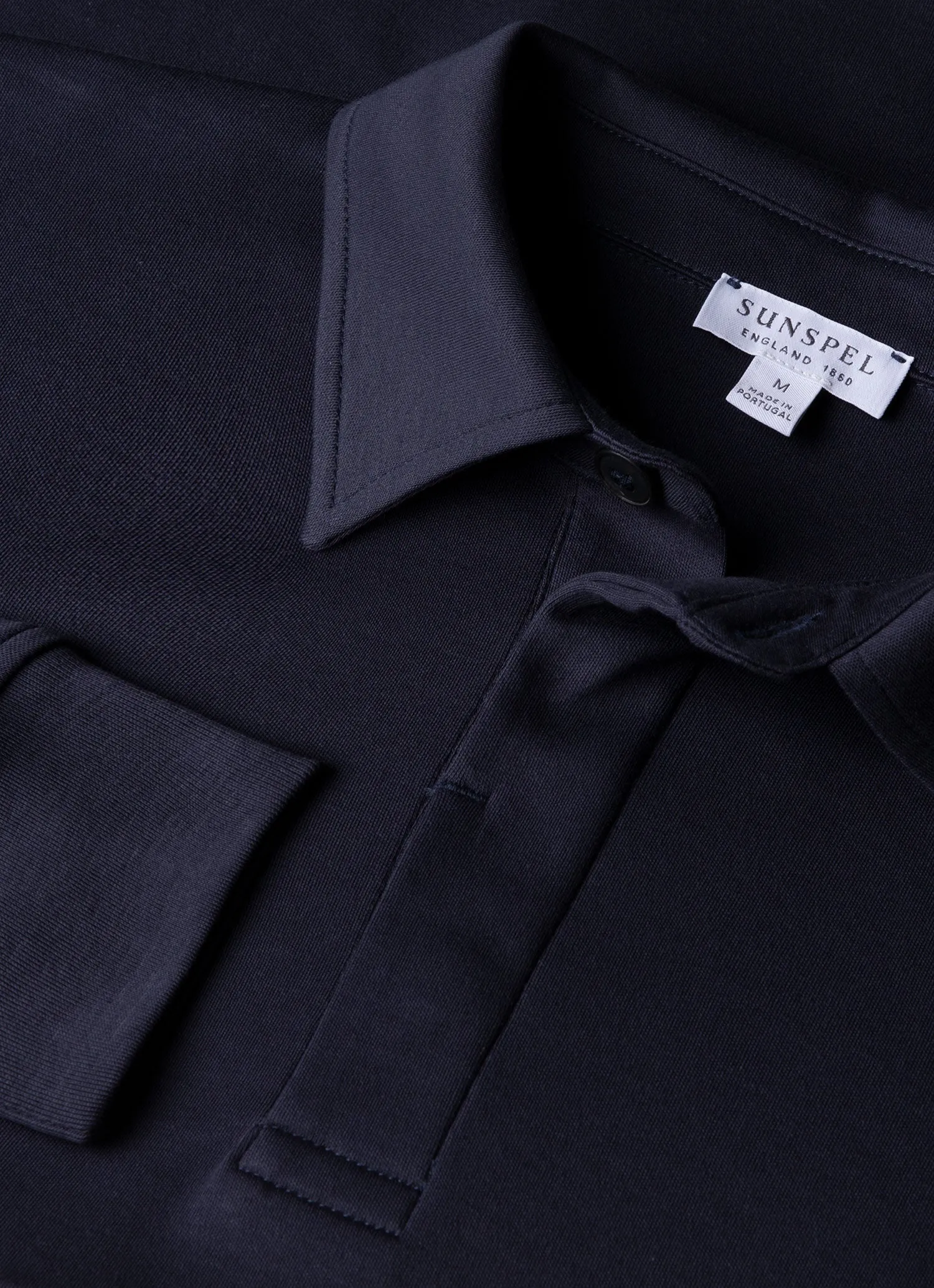 Men's Heavyweight Rugby Polo Shirt in Navy sold by Sunspel product image thumbnail 4